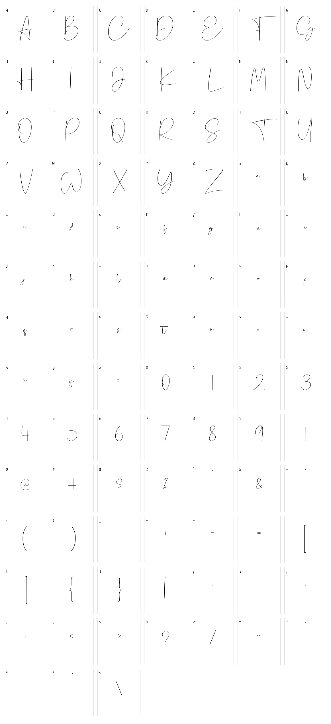 Canasita Character Set