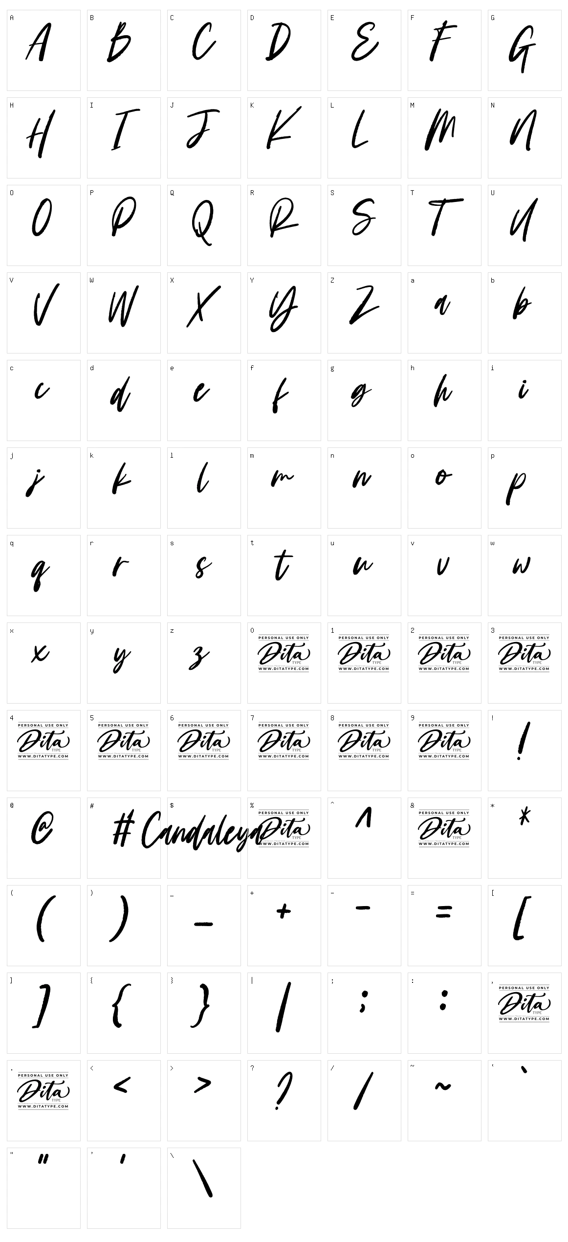 Candaleya Character Set