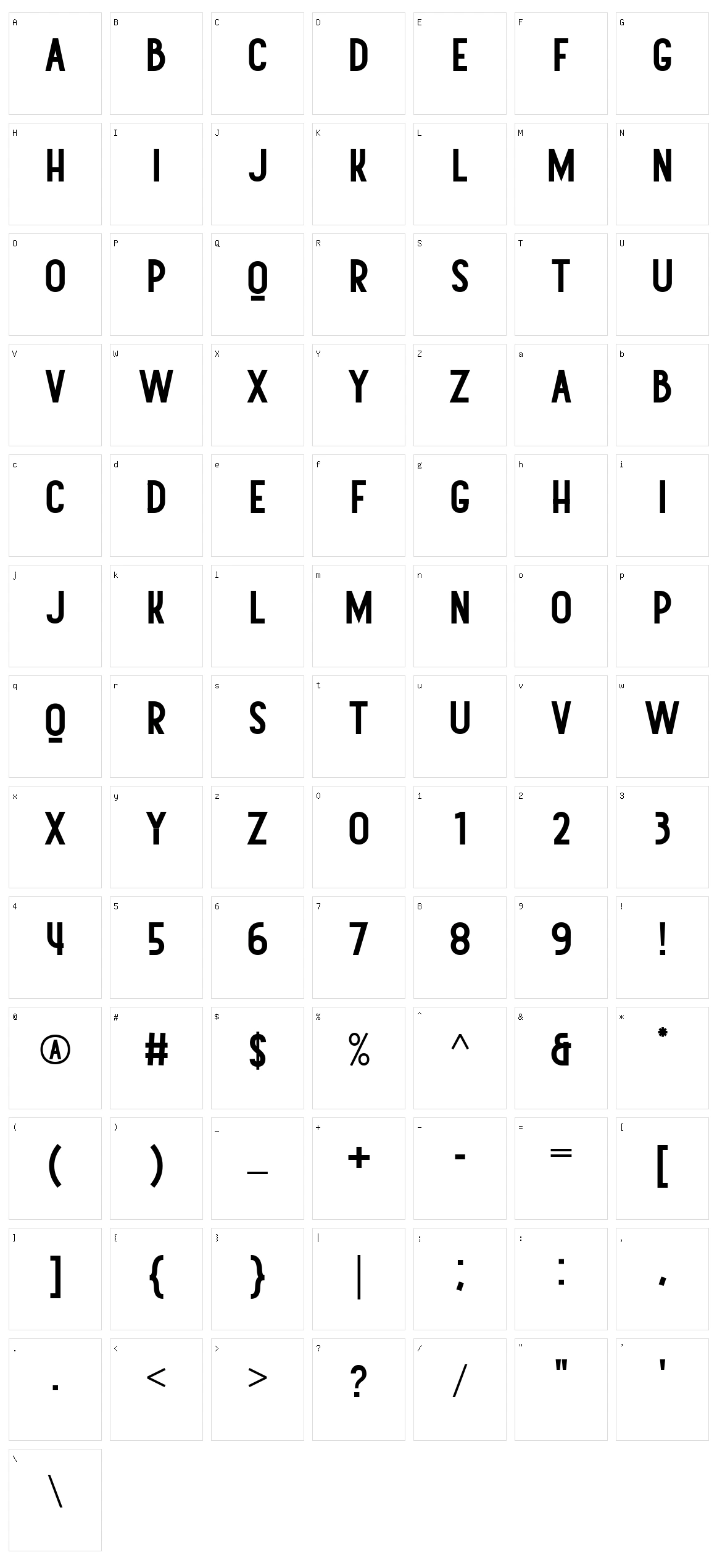 Canterpids Signature Character Set
