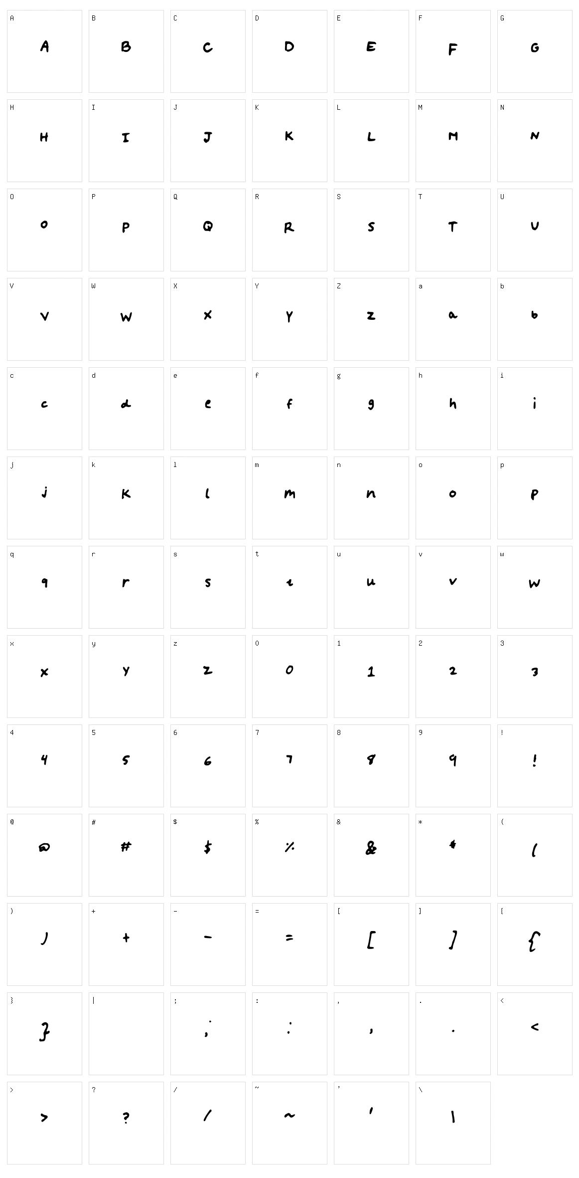 Cantreach Character Set