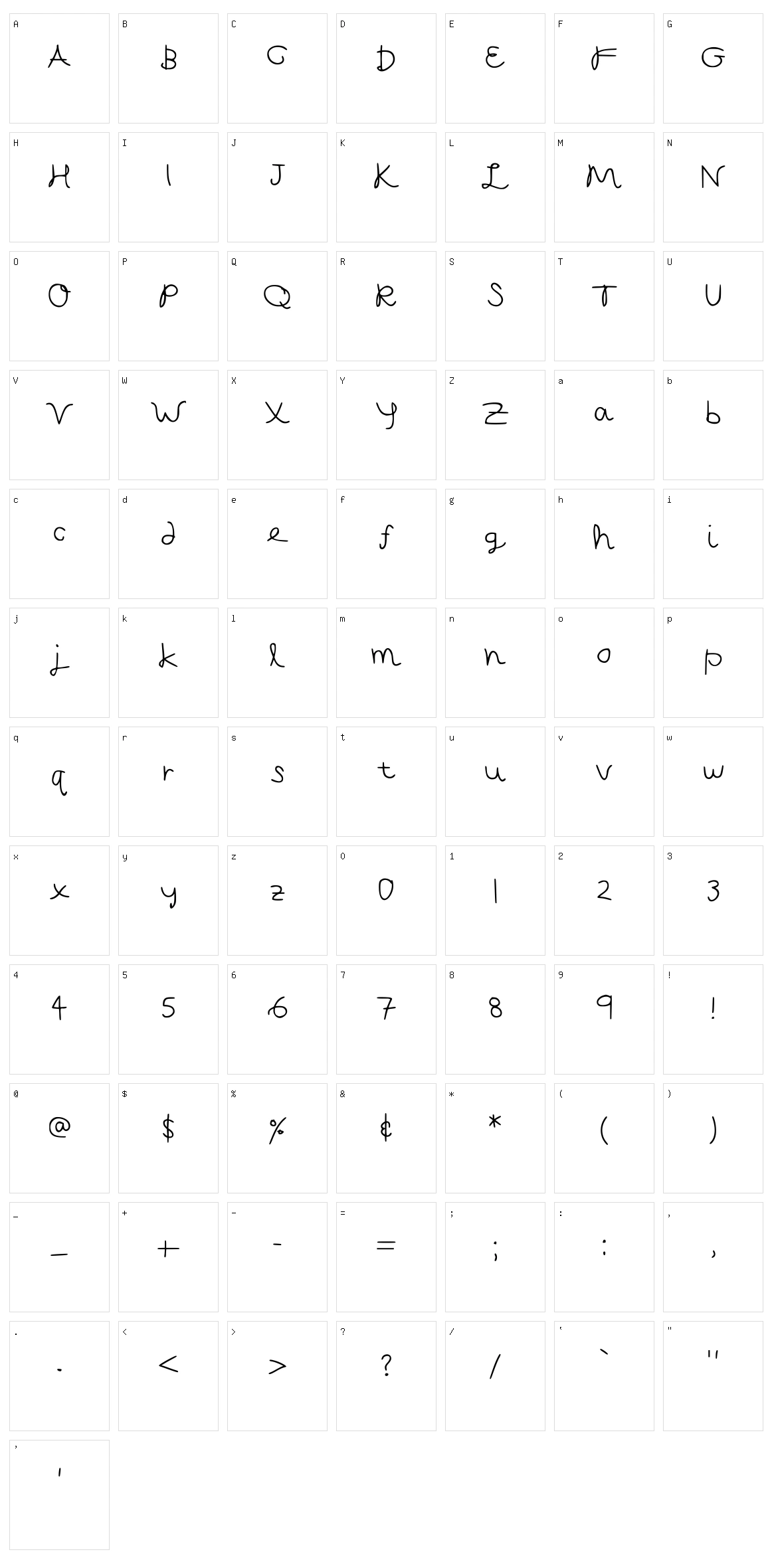 Capella Calligraphy Character Set