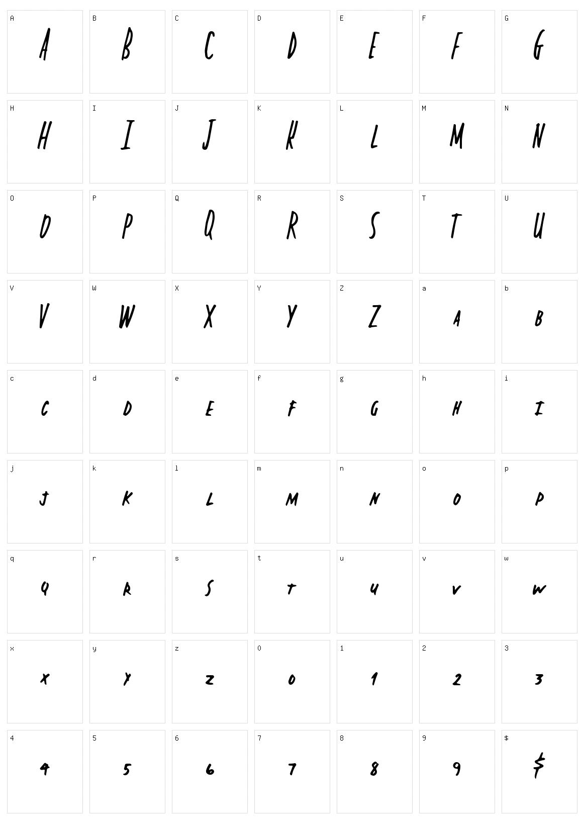 Capital State Character Set