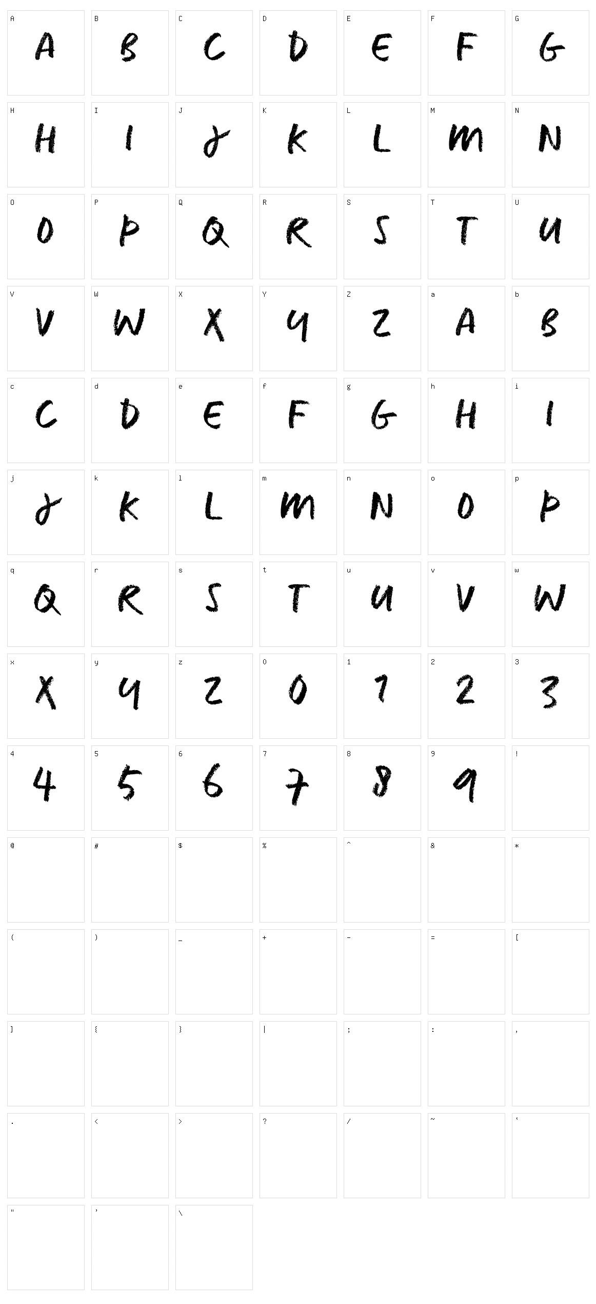 Caput Character Set