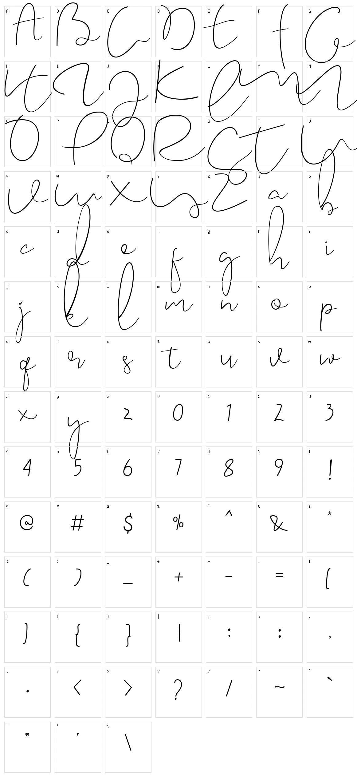 Caramellia Character Set