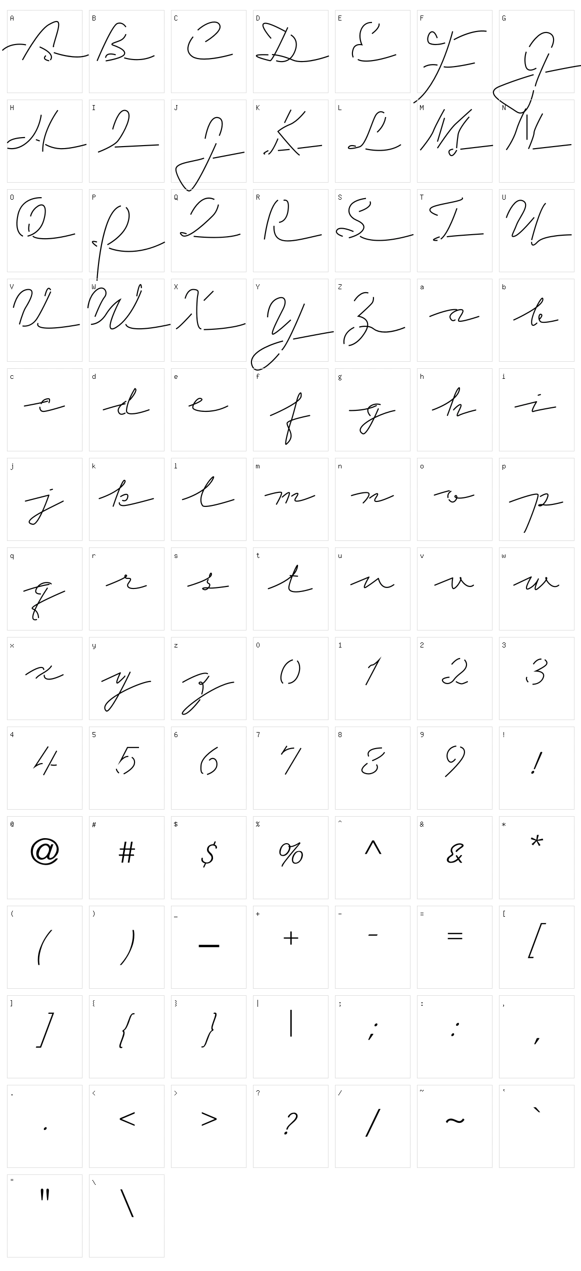 Carefour Character Set