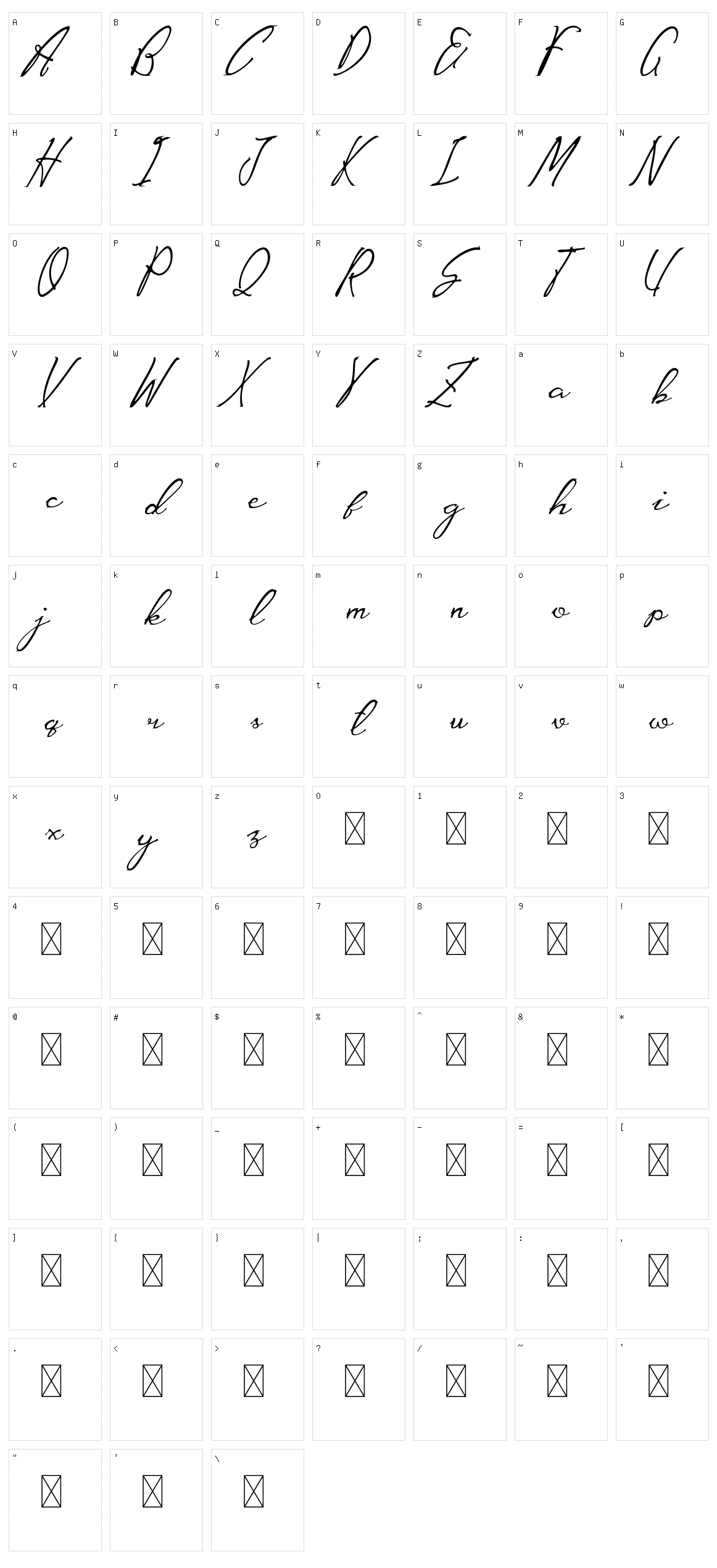 Careza Riz Character Set