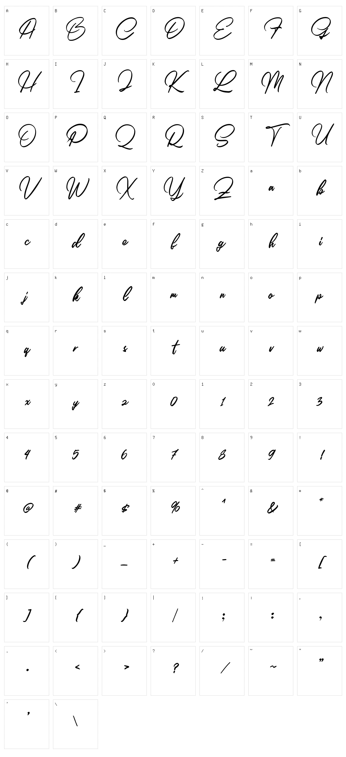 Carhius Character Set