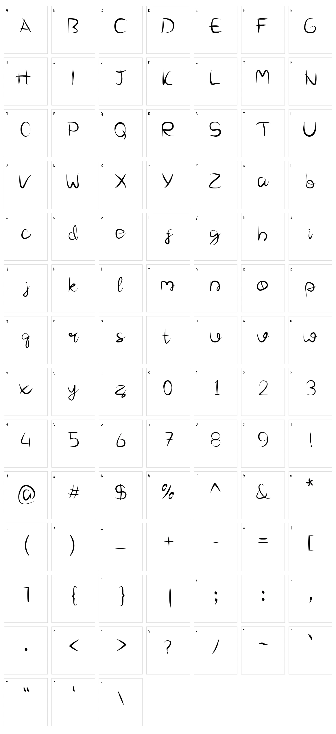 Carina Character Set