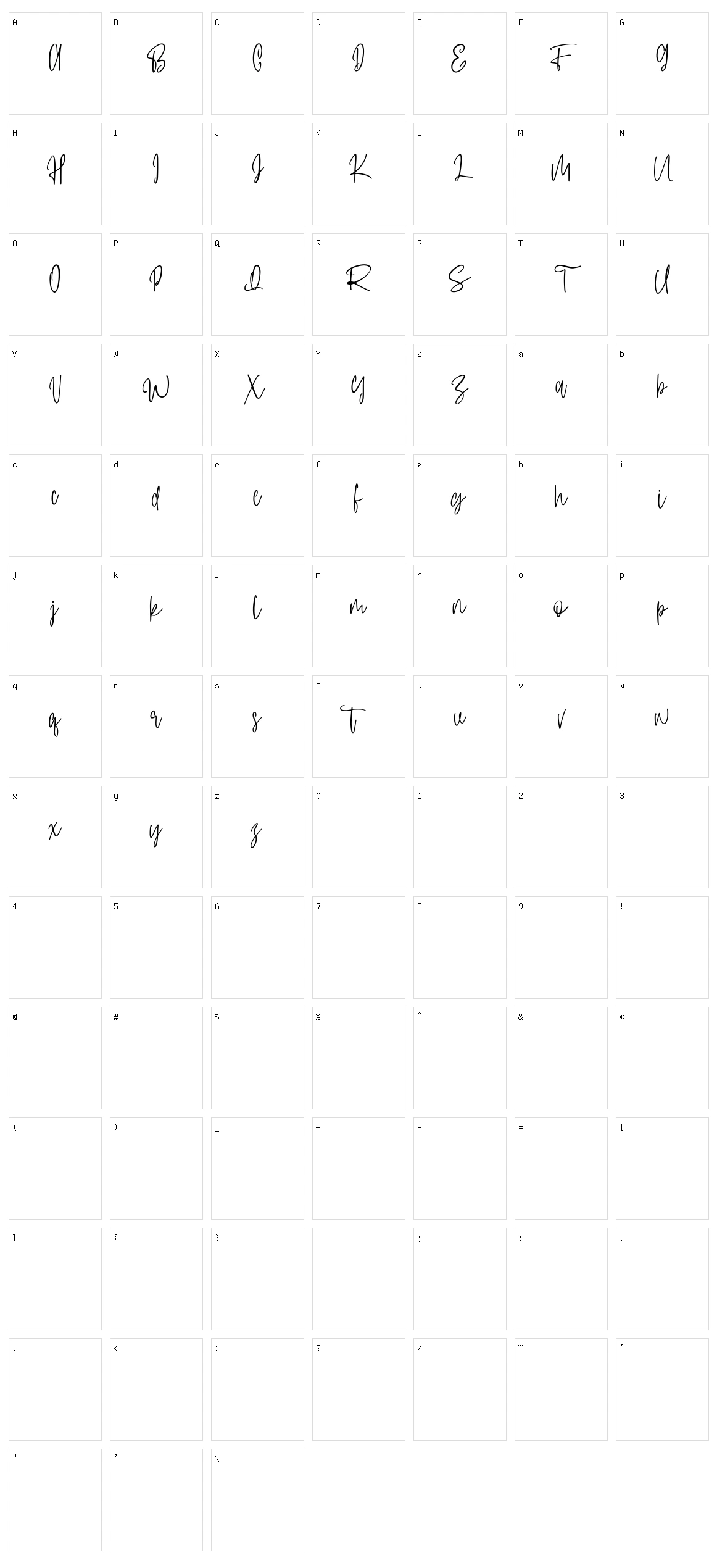 Cariollets Character Set