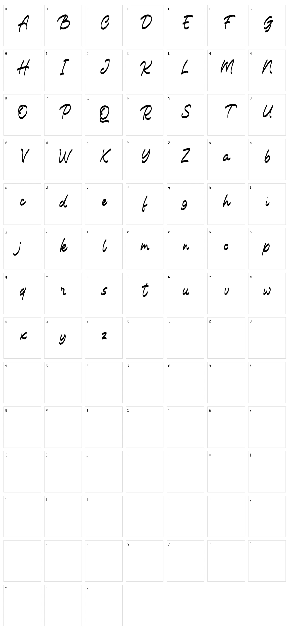 Carlistter Character Set