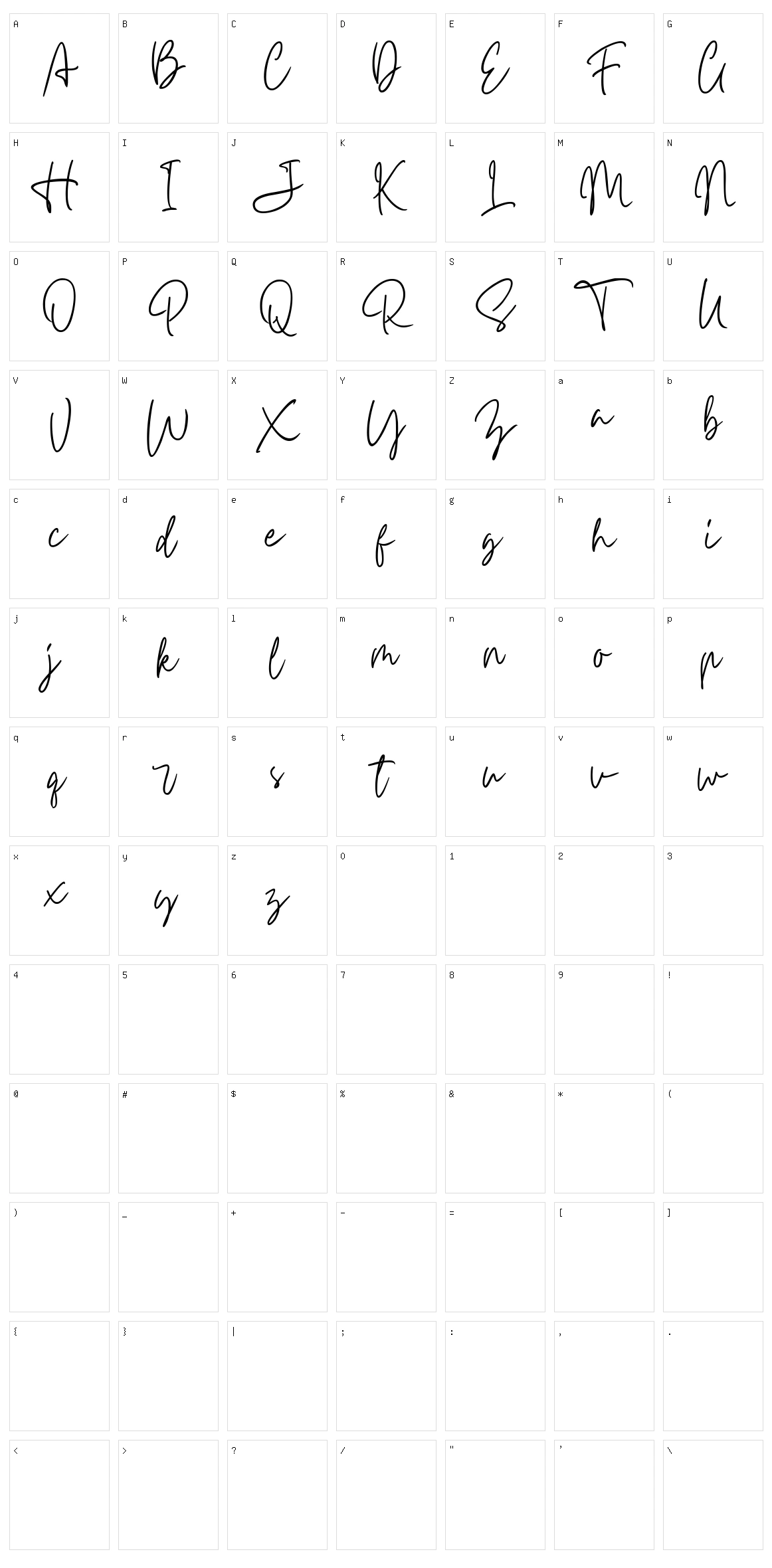 Carnollia Signature Character Set