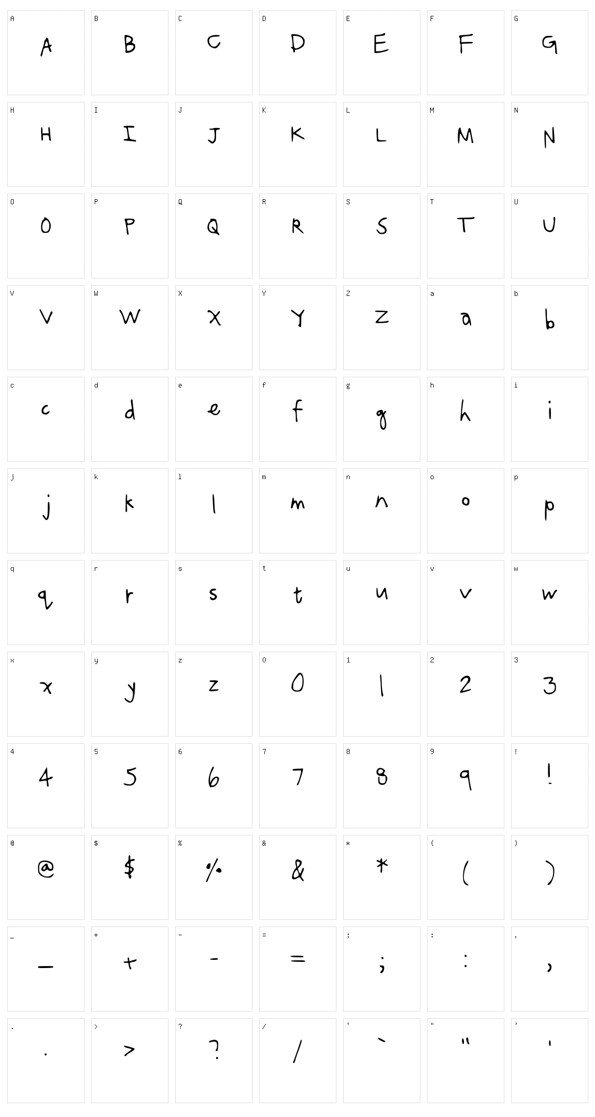 Caro Character Set