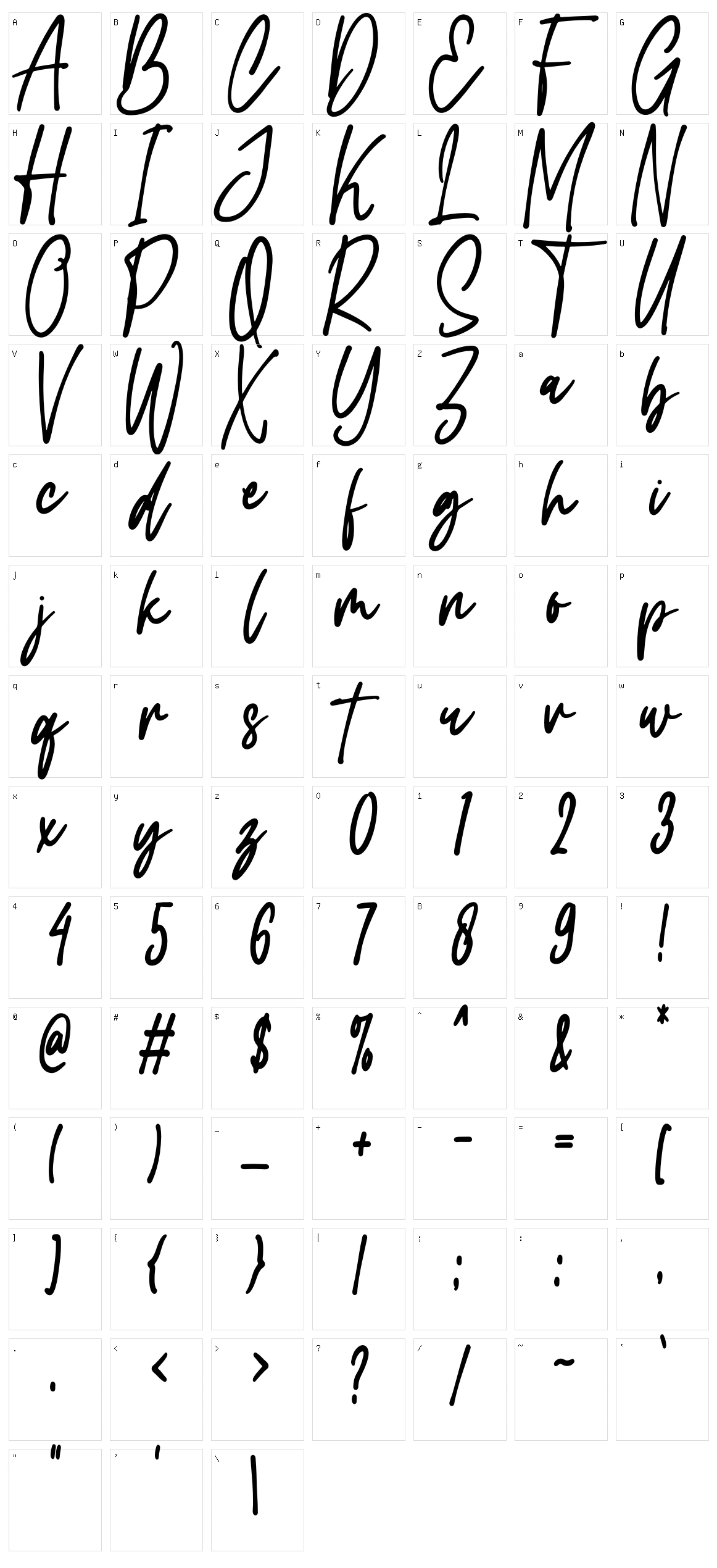 Carolina Signature Character Set