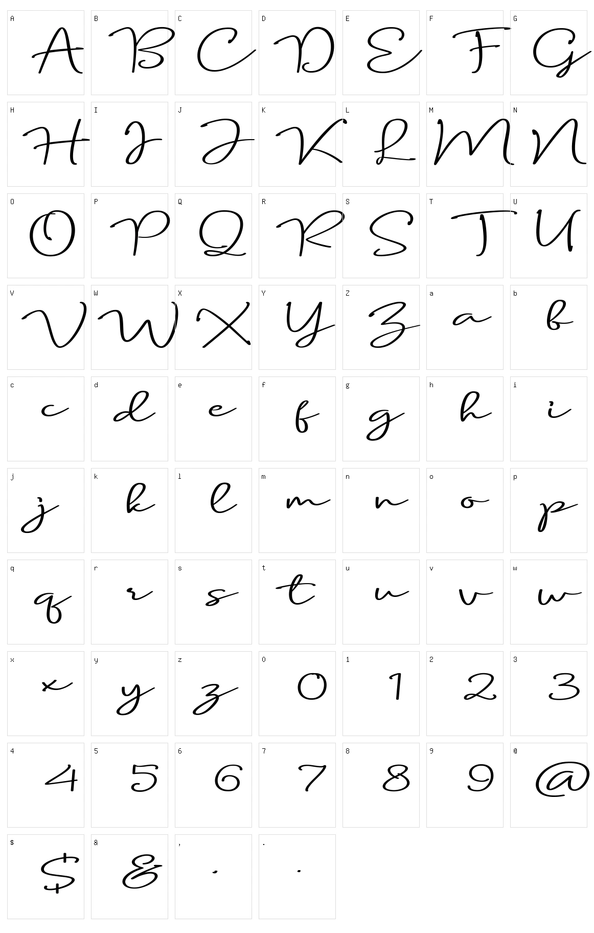 Carolline Character Set