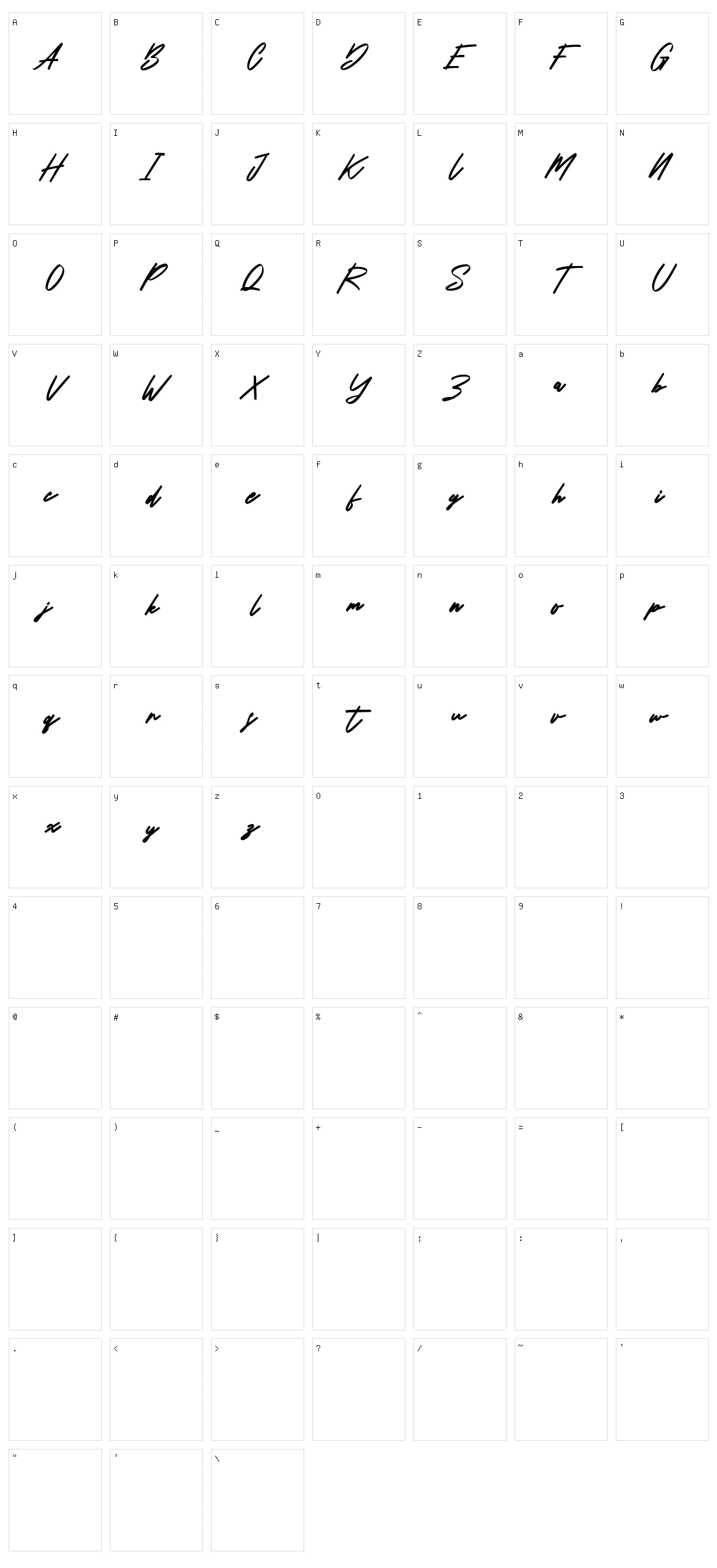 Carputins Character Set