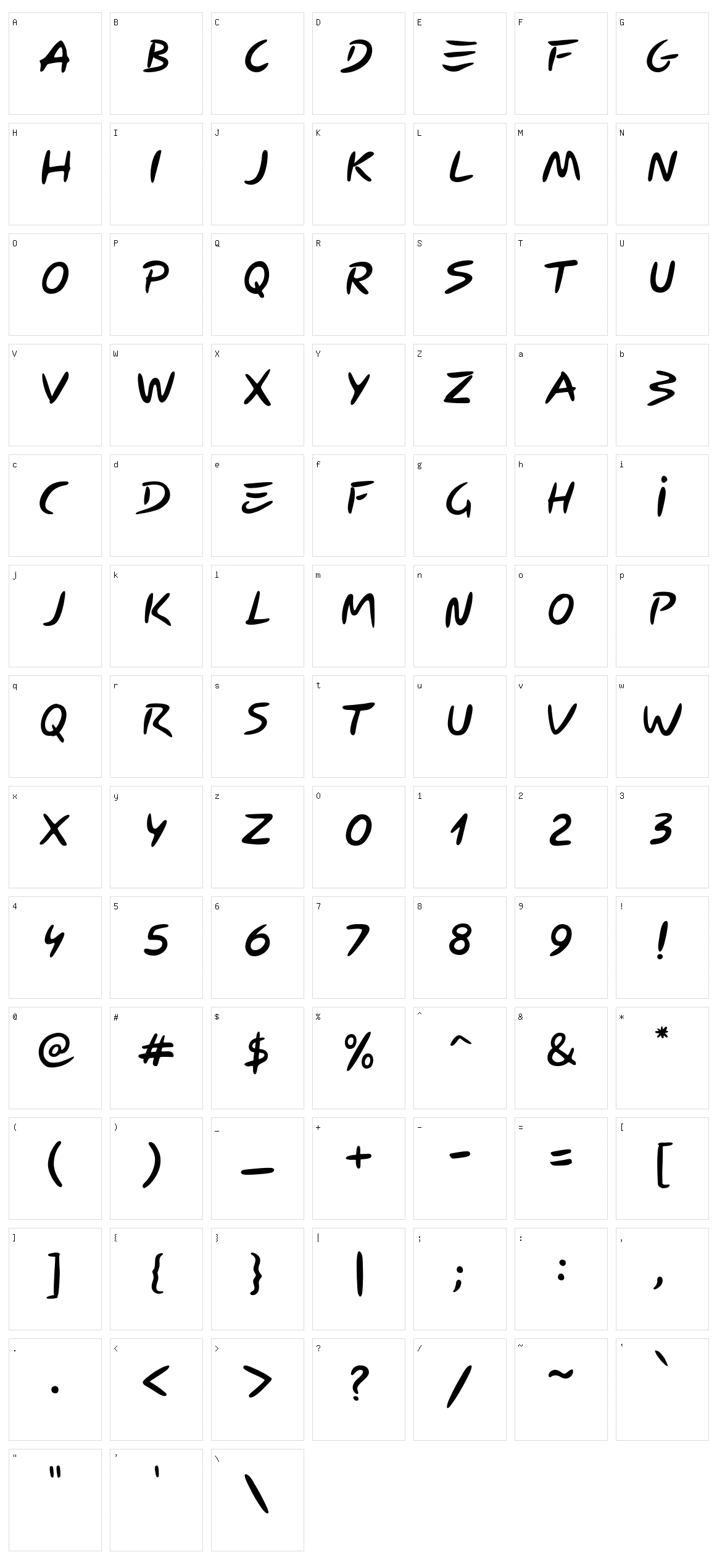 Carybe Character Set