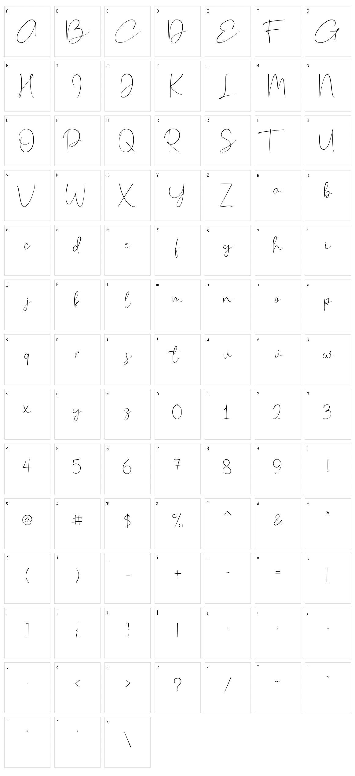 Cassey Character Set