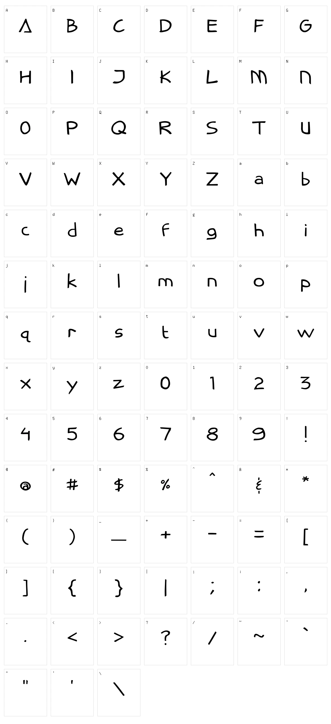 Cassini Character Set