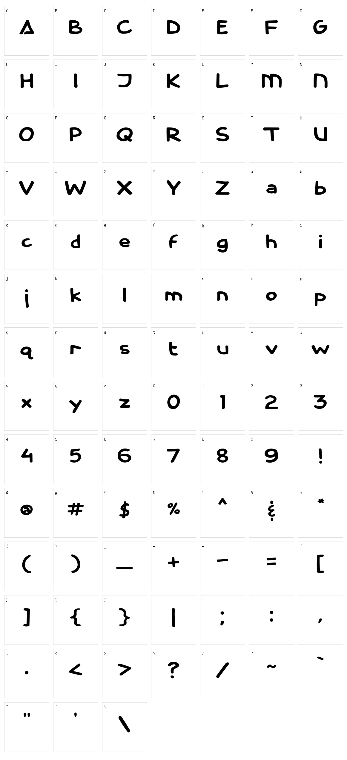 Cassini Marker Character Set