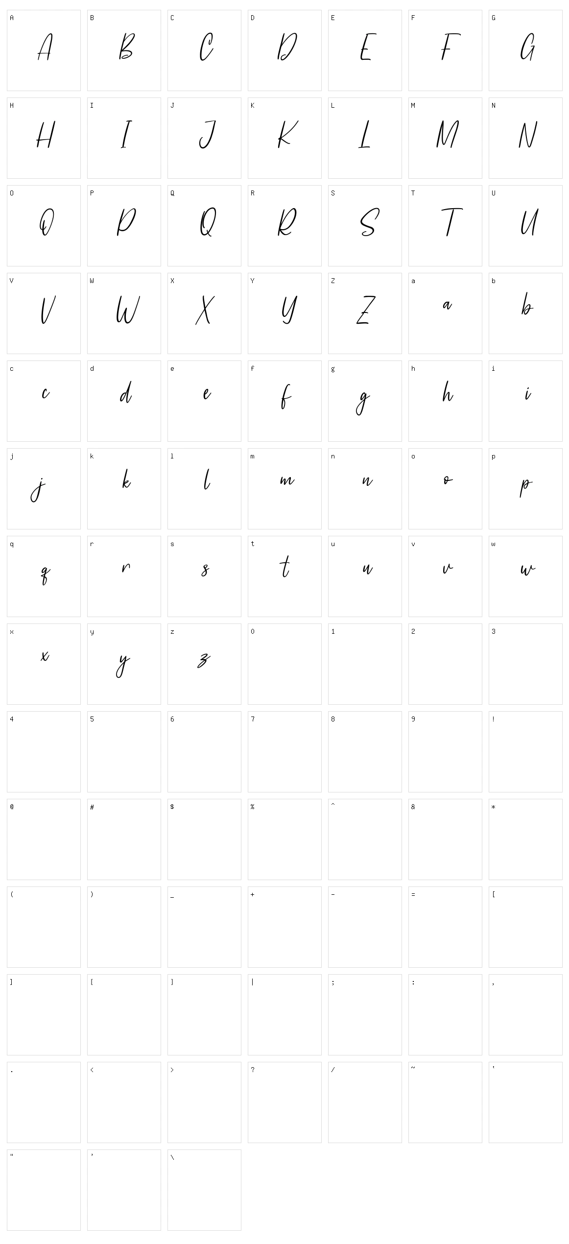 Castella Character Set