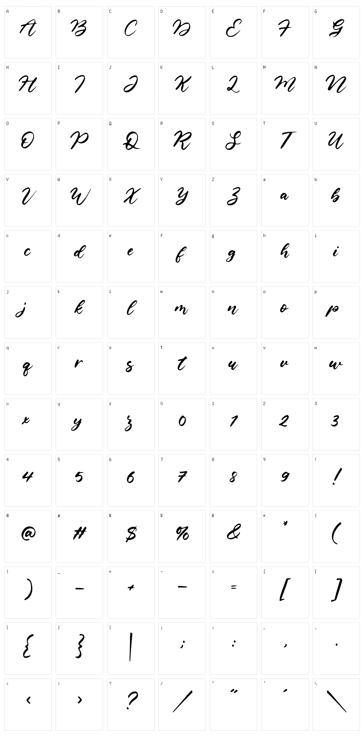 Castlena Character Set