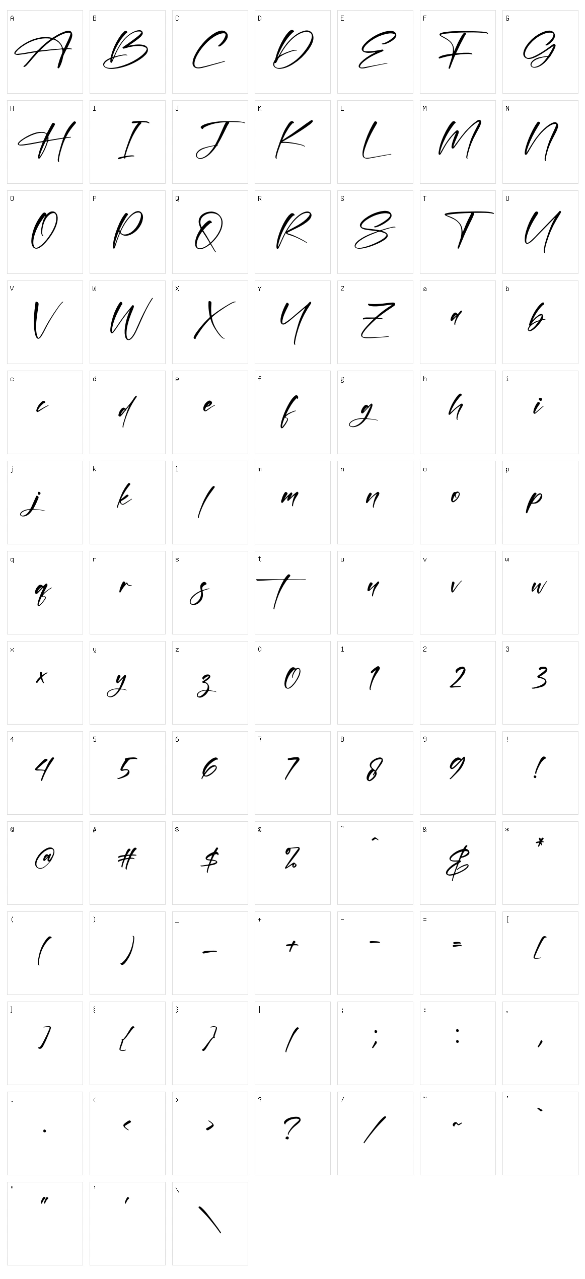 Casttika Character Set