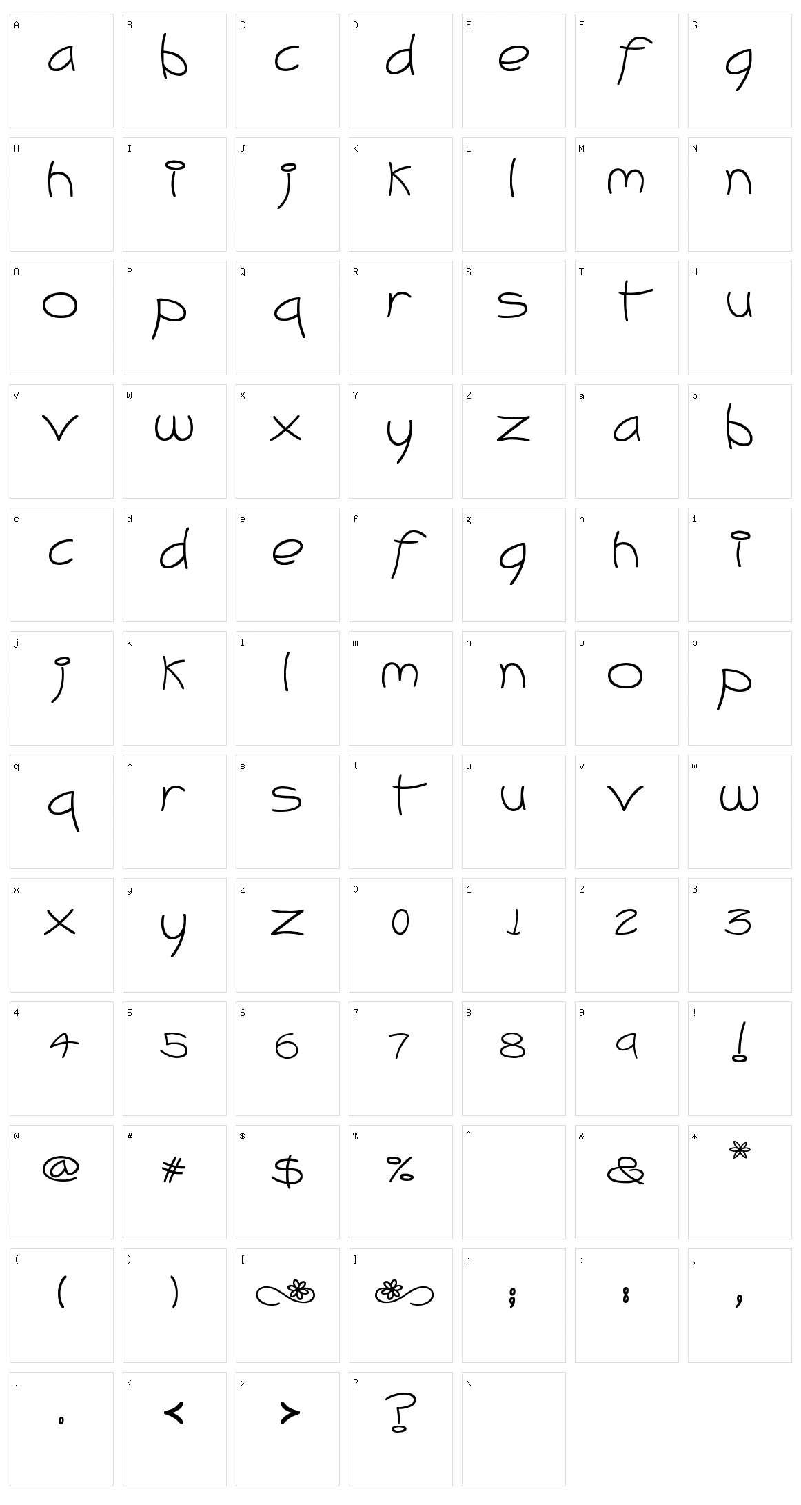 Catalina Character Set