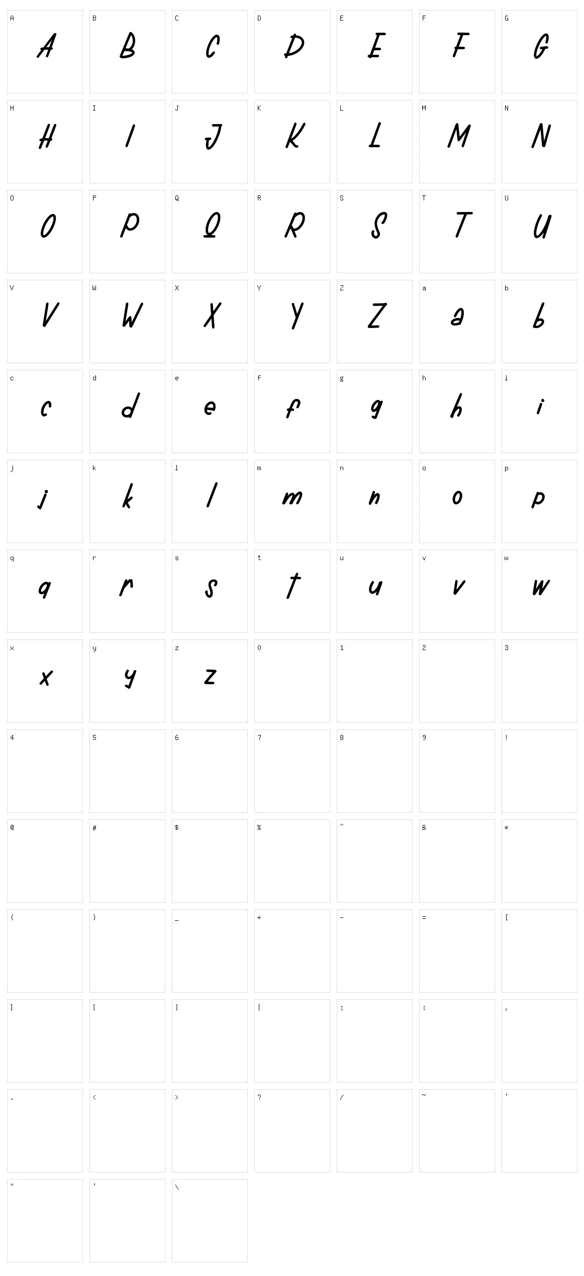 Catars Character Set