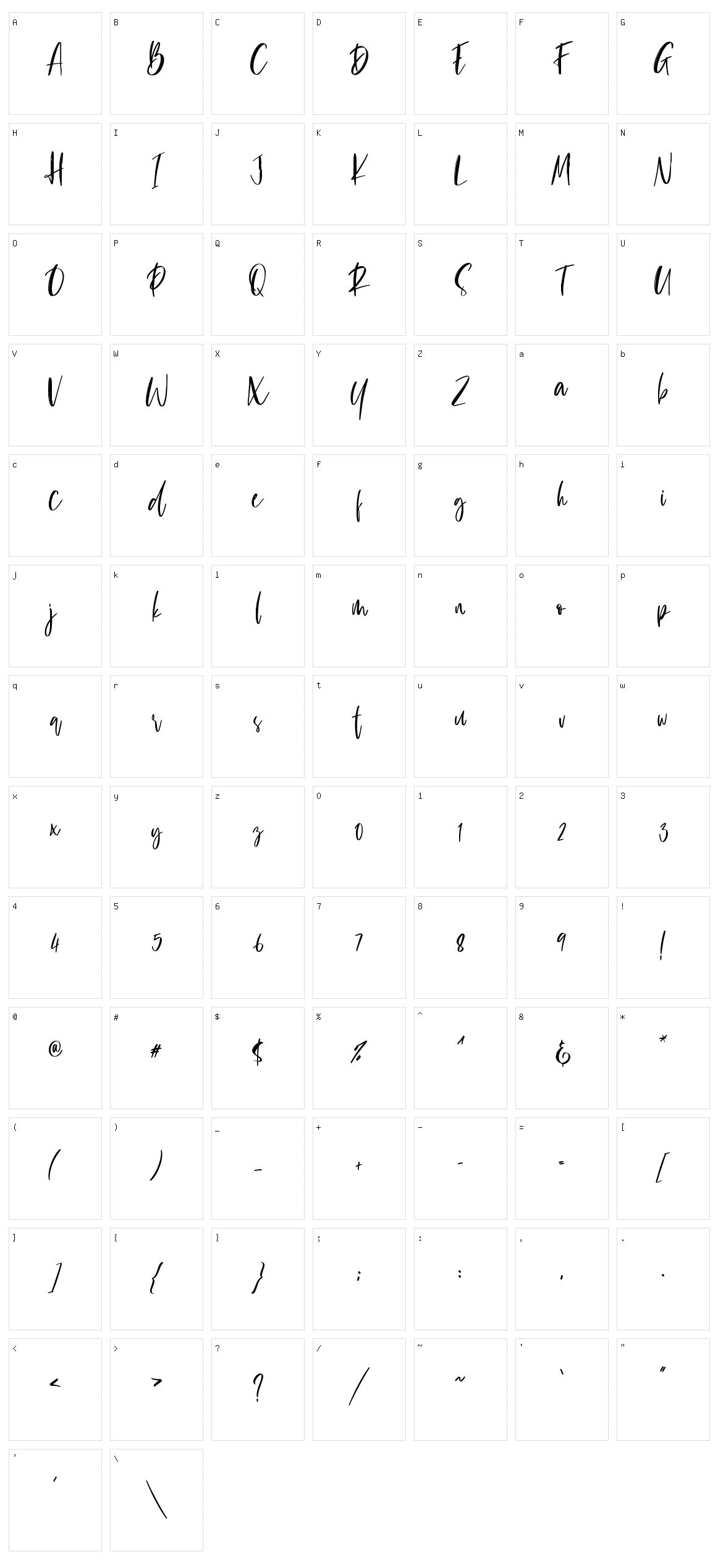 Catherina Character Set