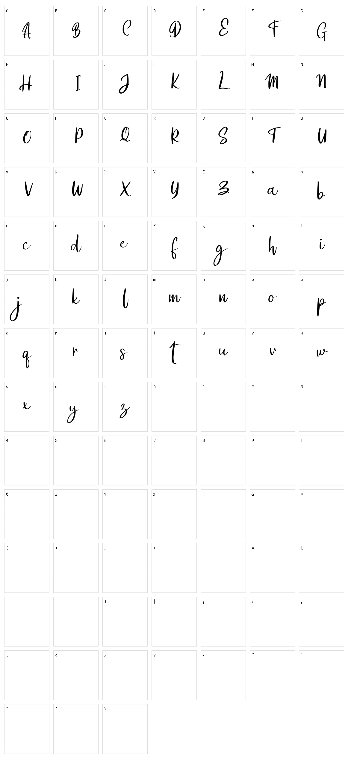 Catline Character Set