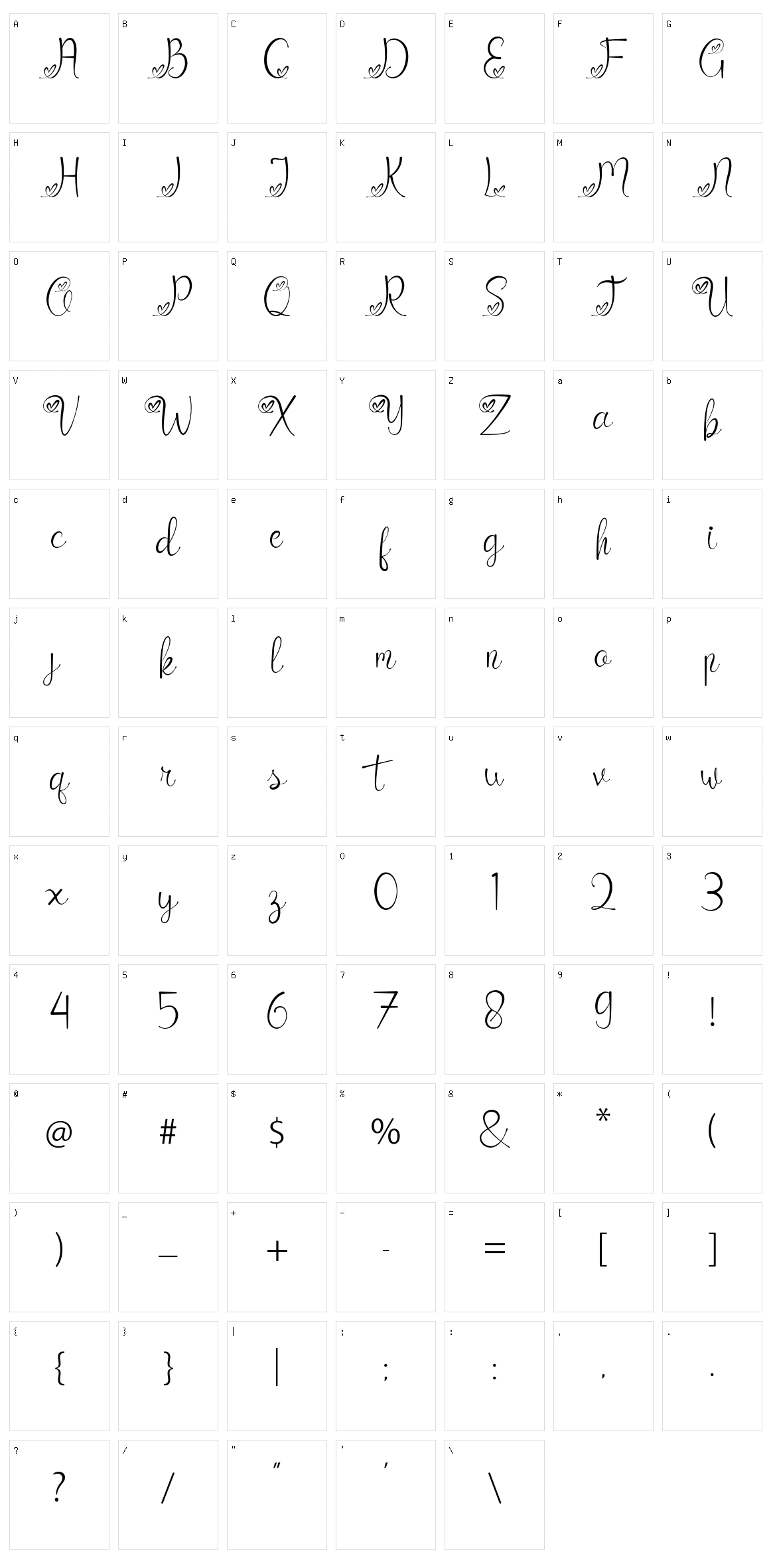 Catrina Character Set