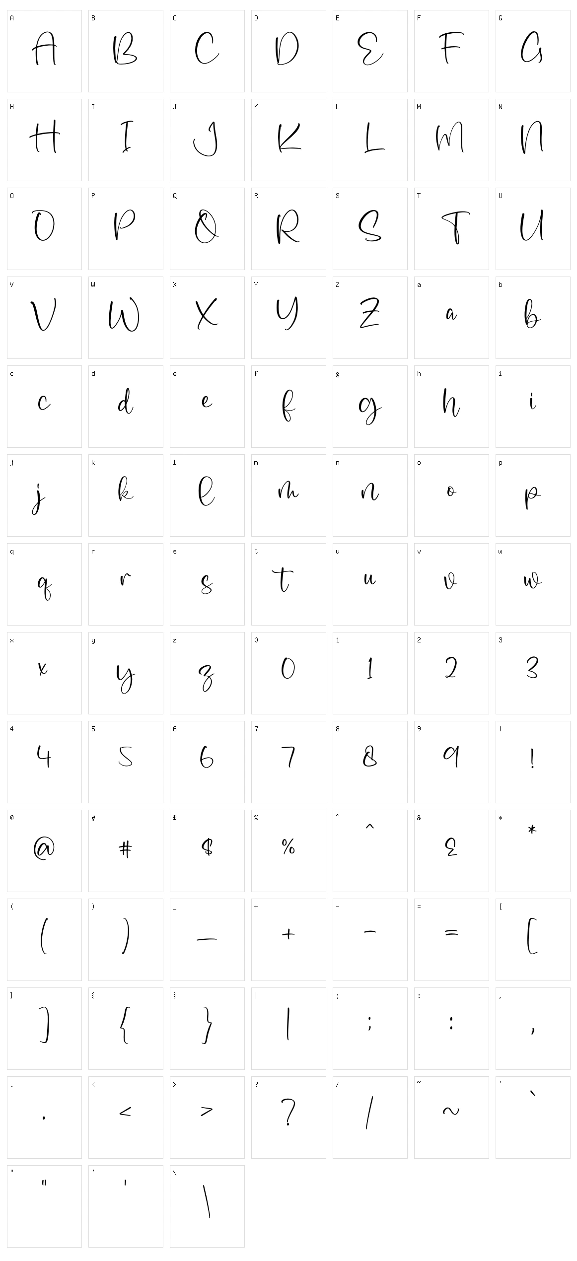 Cavendish Character Set