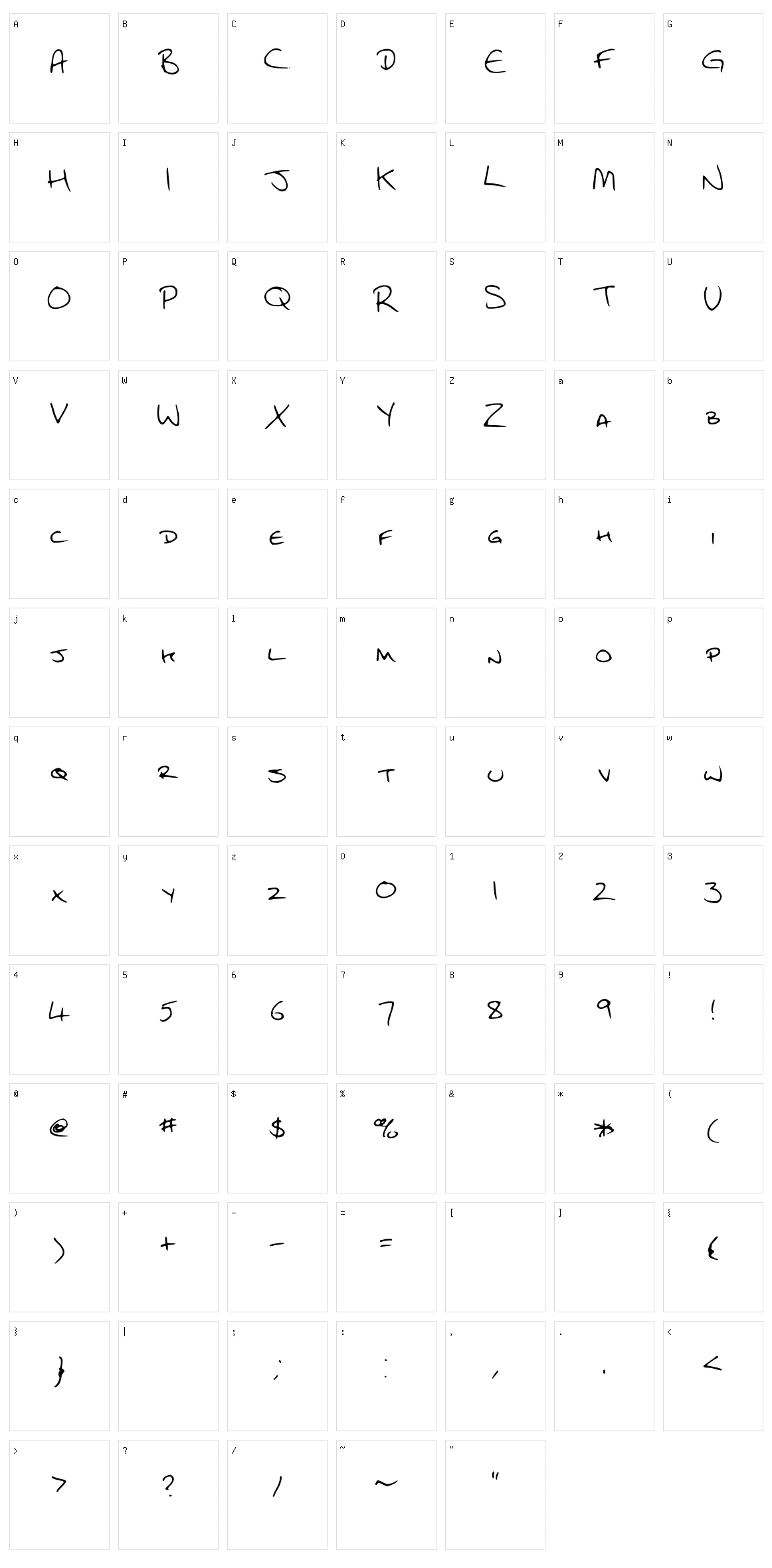 CEF Character Set