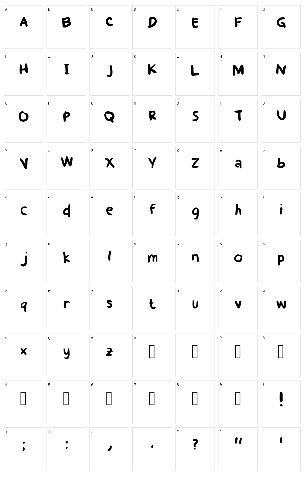 Cha Character Set