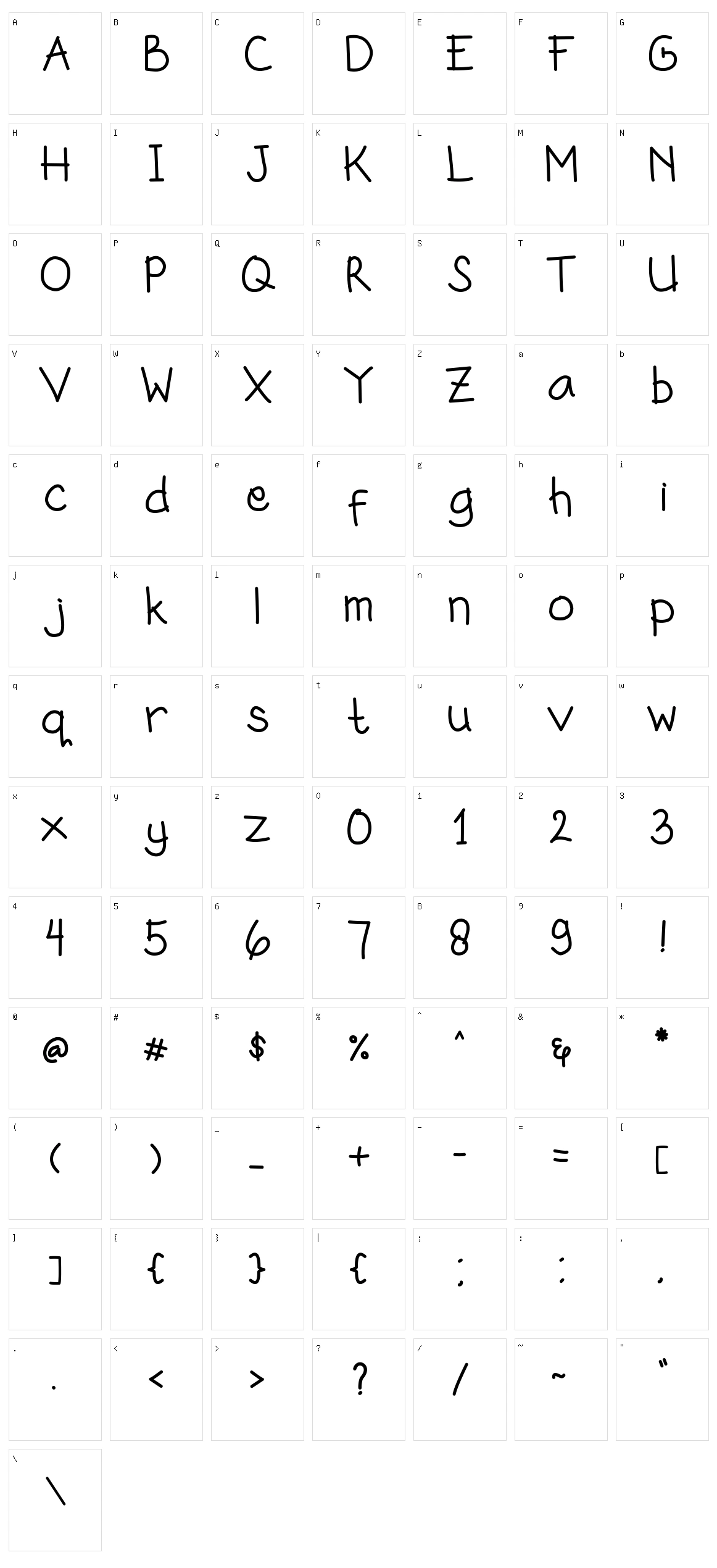 Chaca Character Set