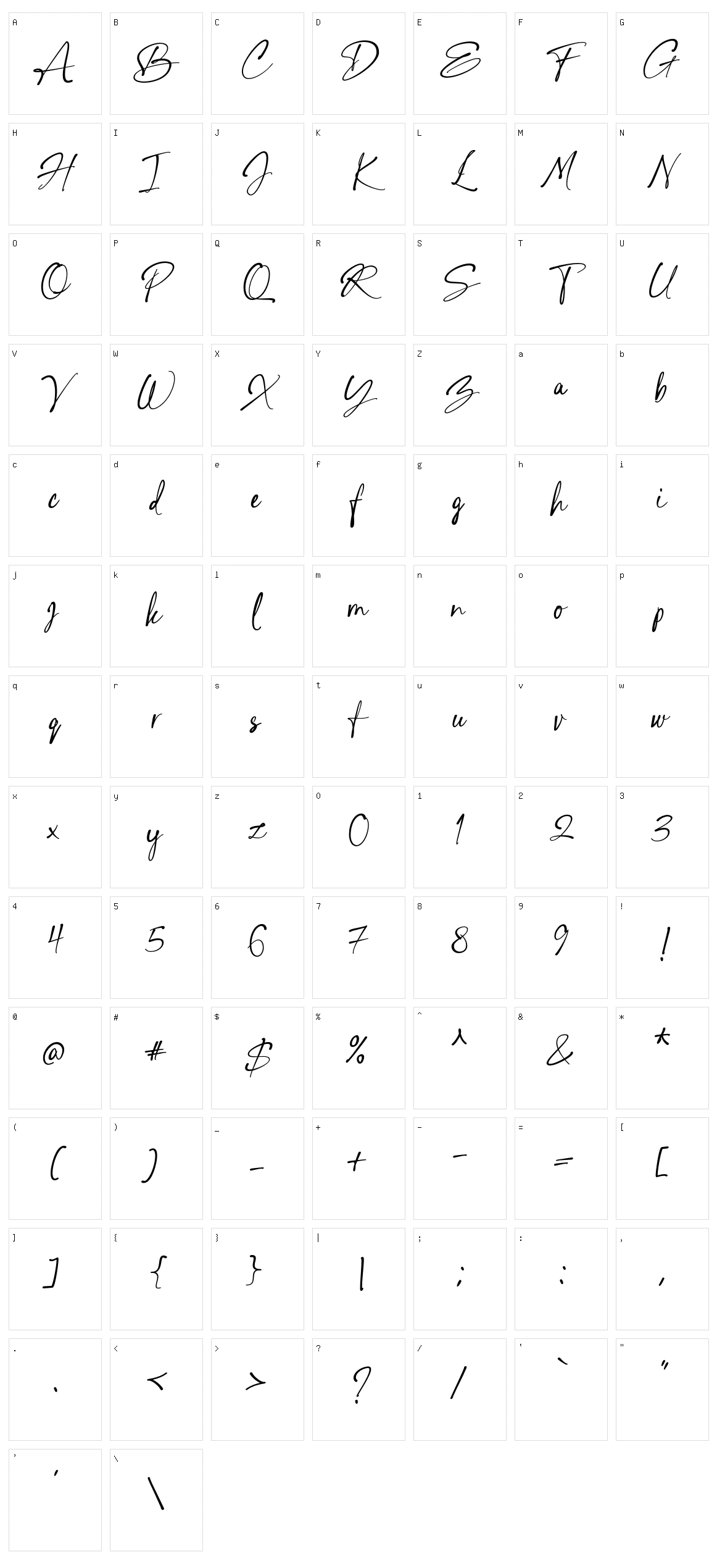 Chalisha Character Set
