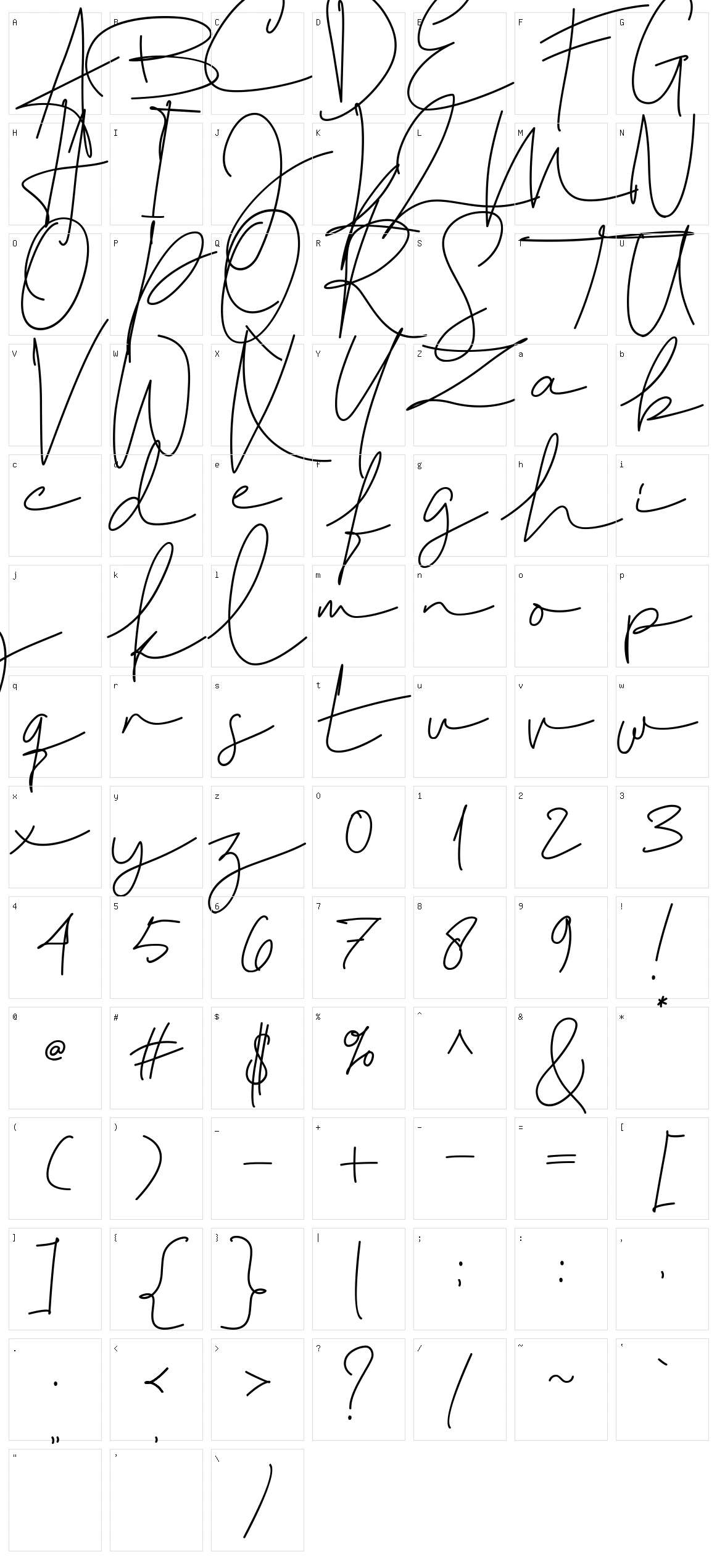 Challista Character Set