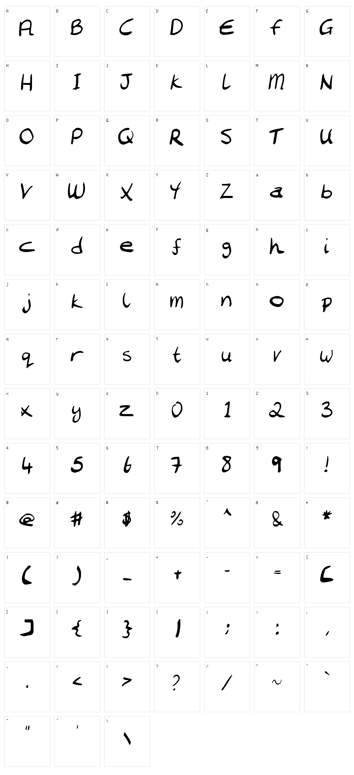 Chantell Hand Character Set