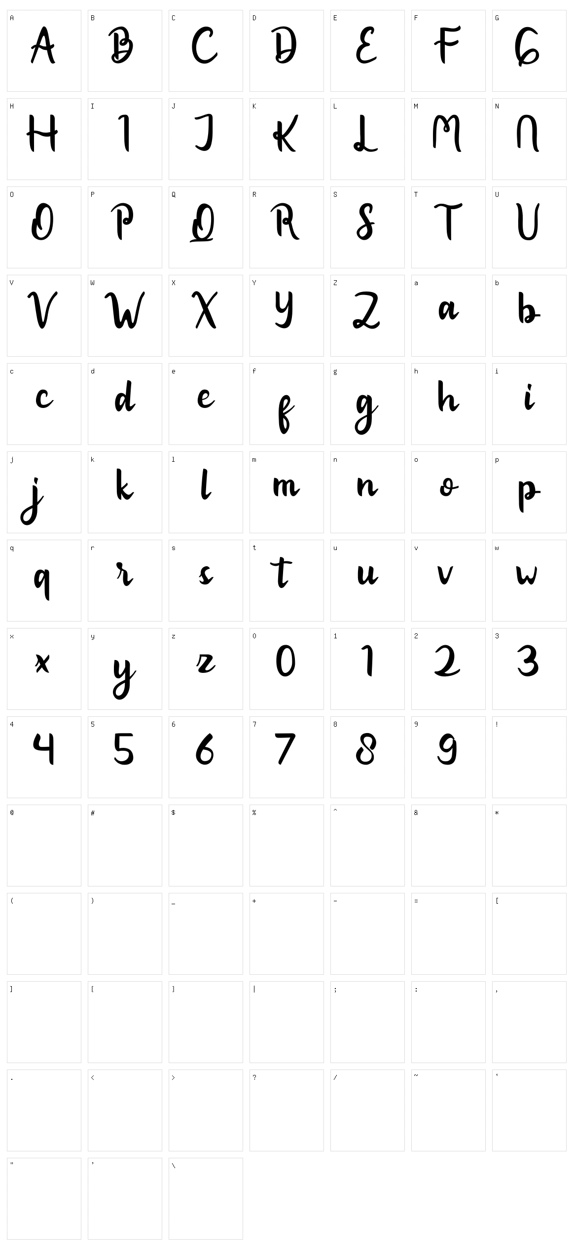 Charganolton Character Set