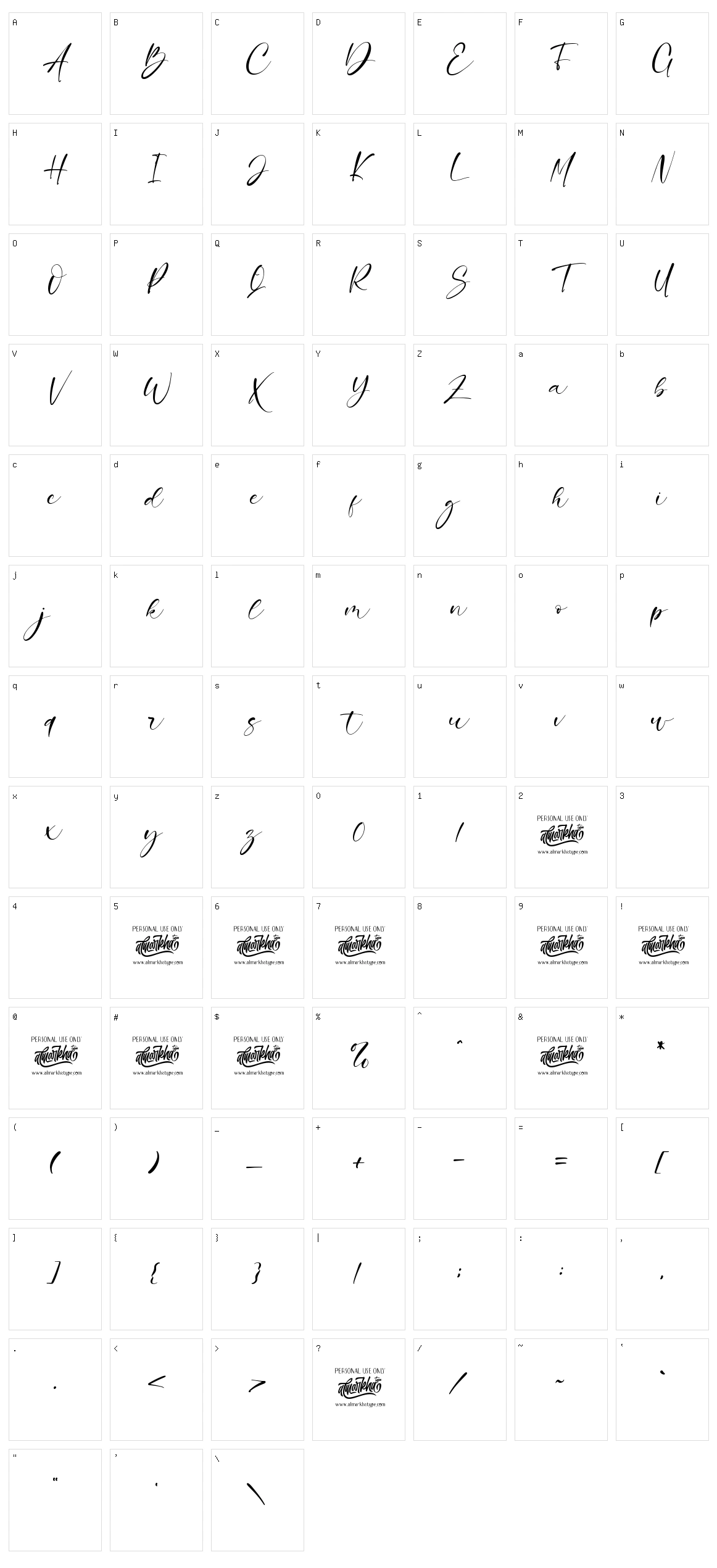 Charlie Angela Character Set