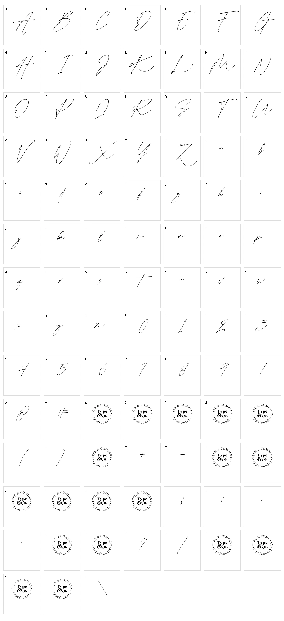 Charlotte Signature Character Set