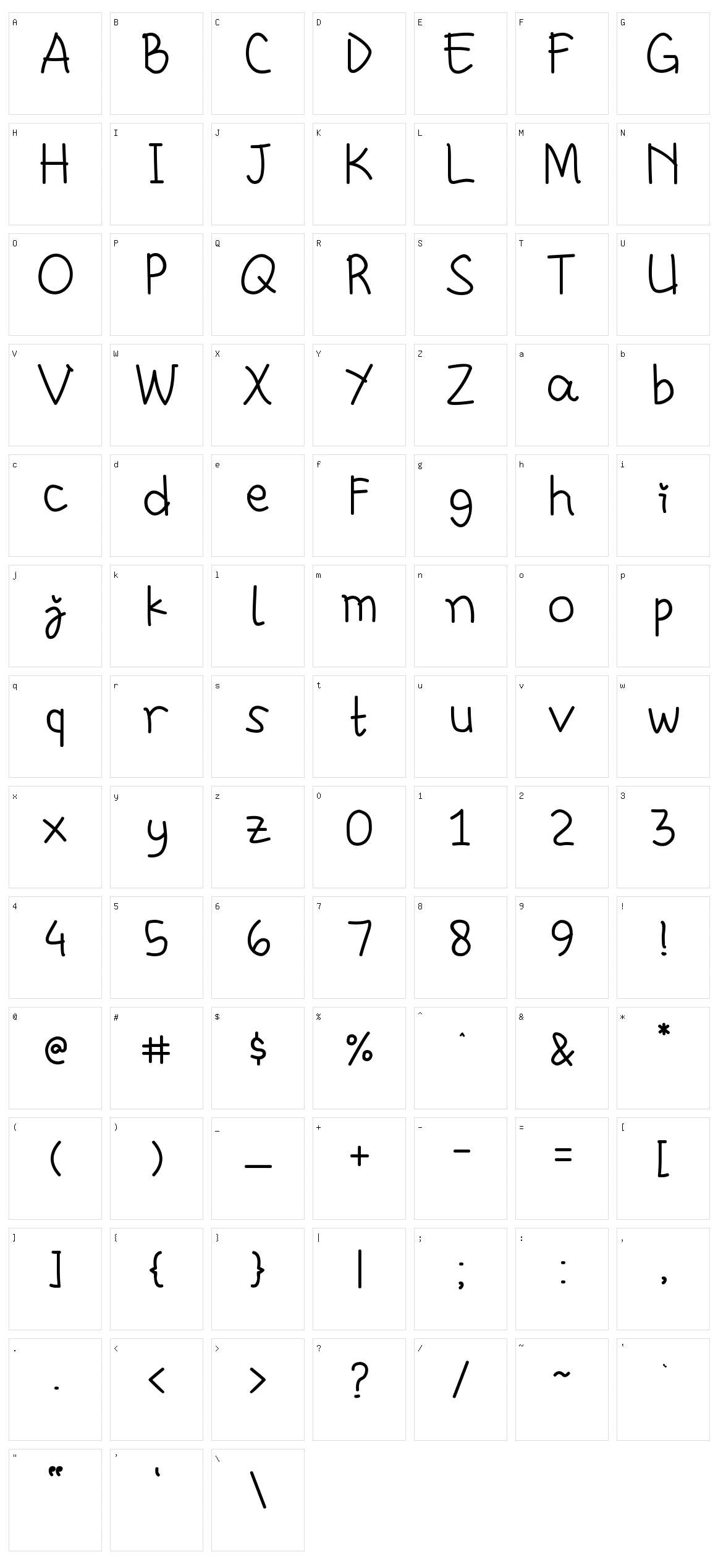 Chasywadan Character Set