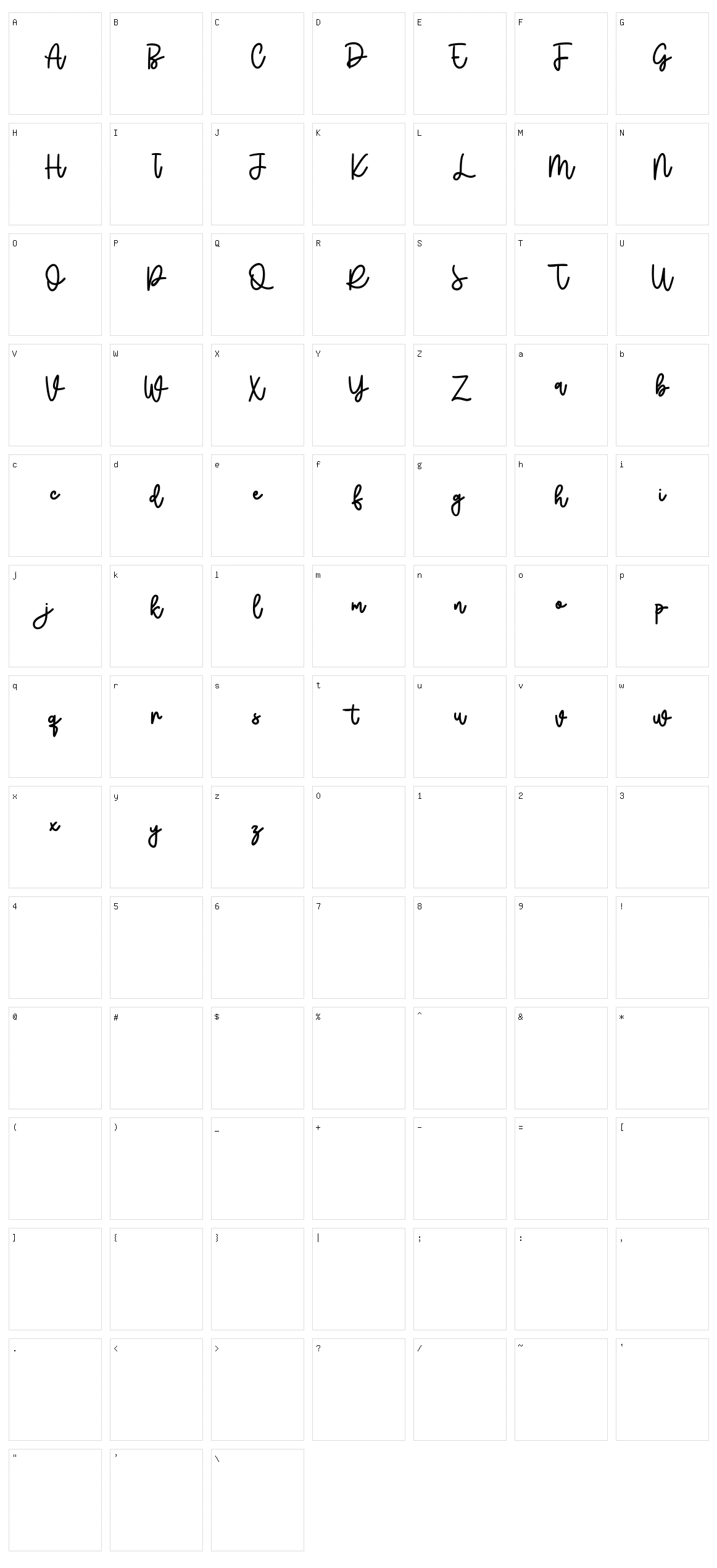Cheesyfloat Character Set