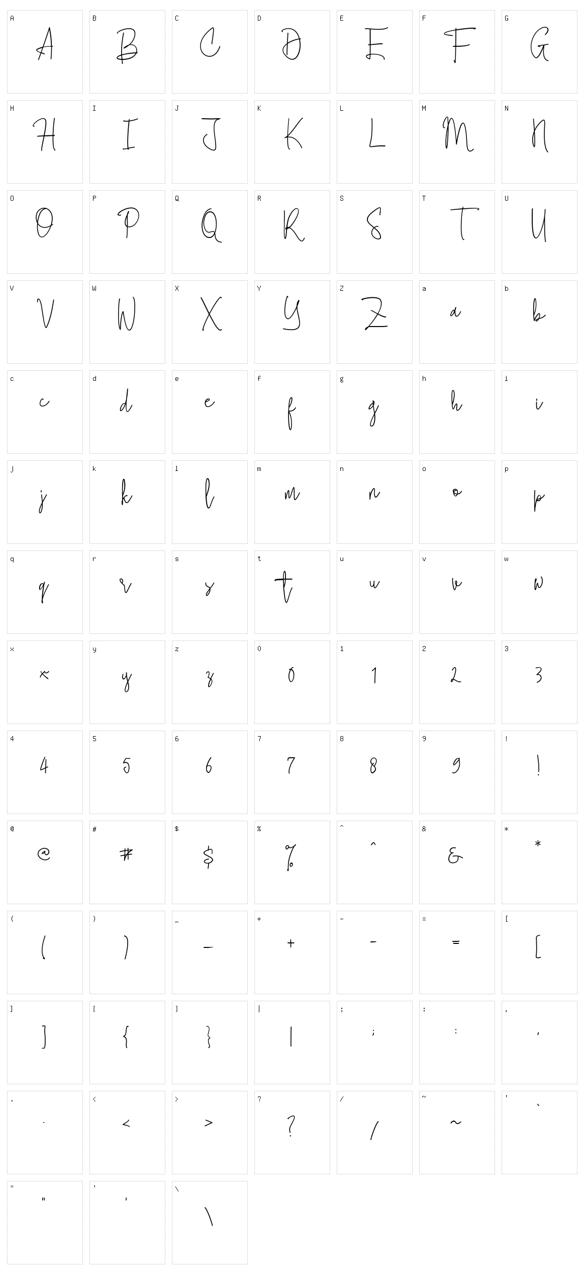 Cherill Character Set