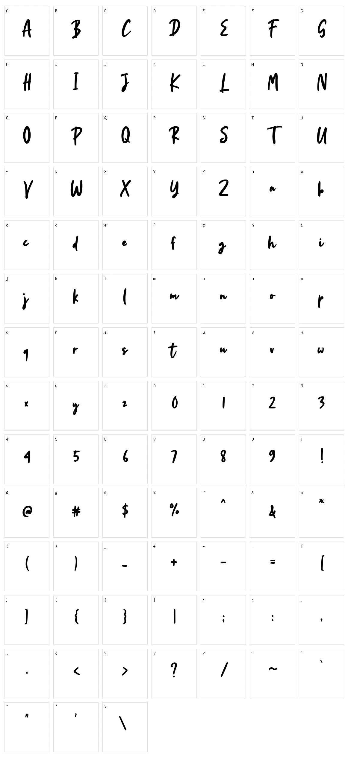 Cherrils Character Set