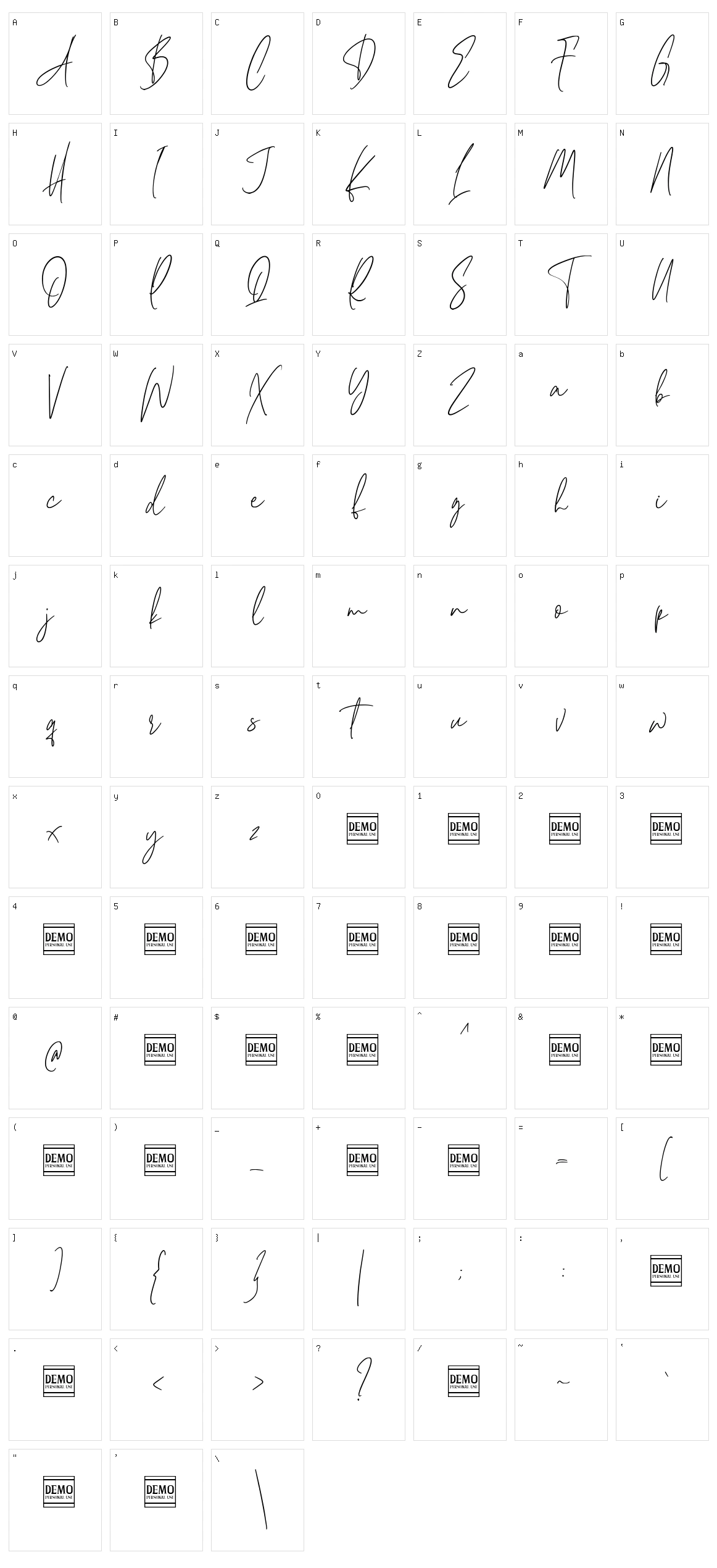 Cherrydorry Character Set