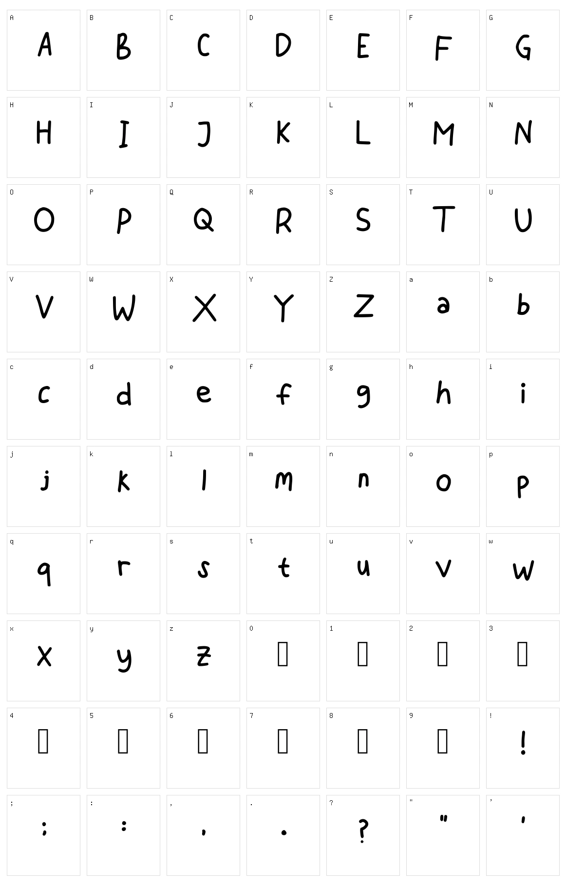 Chewriting Character Set