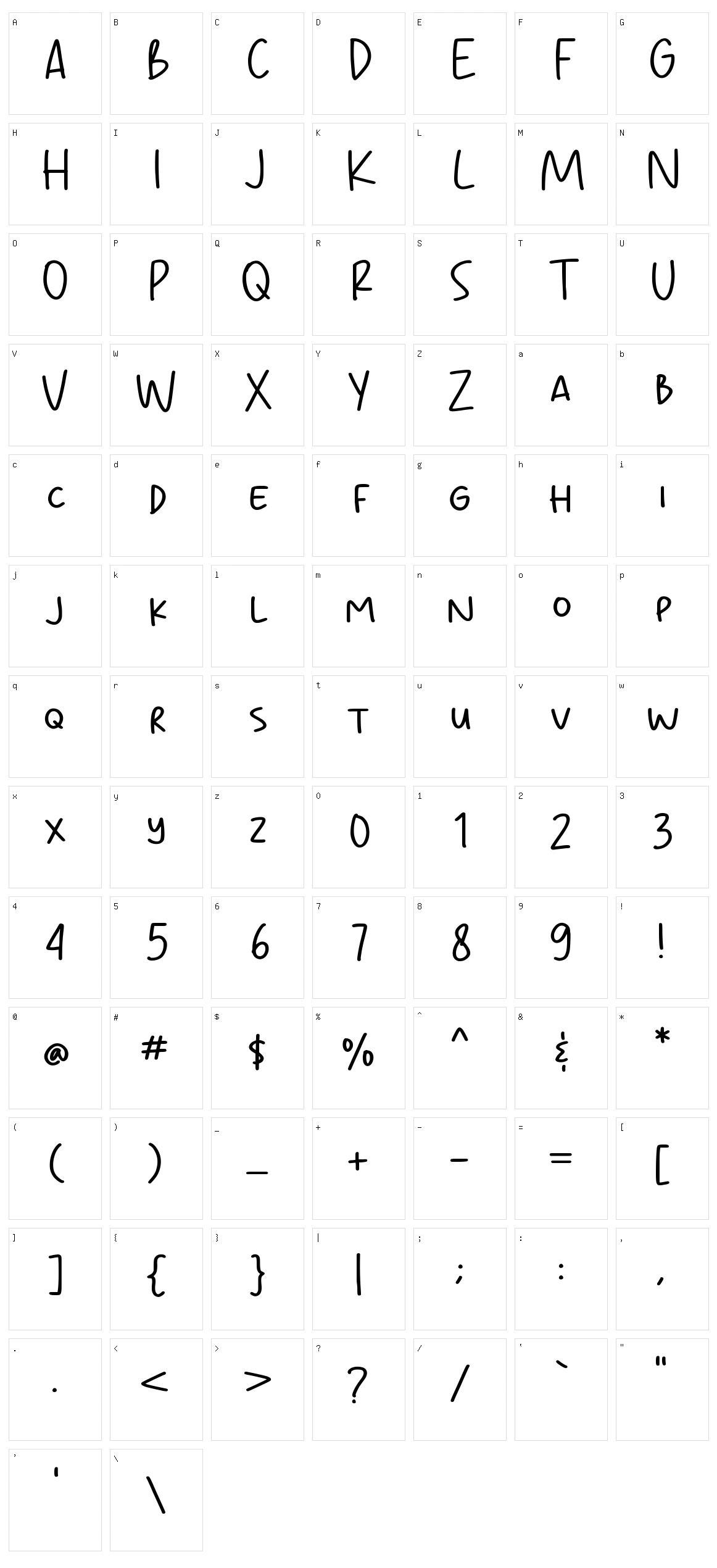 Chicola Smoothy Character Set