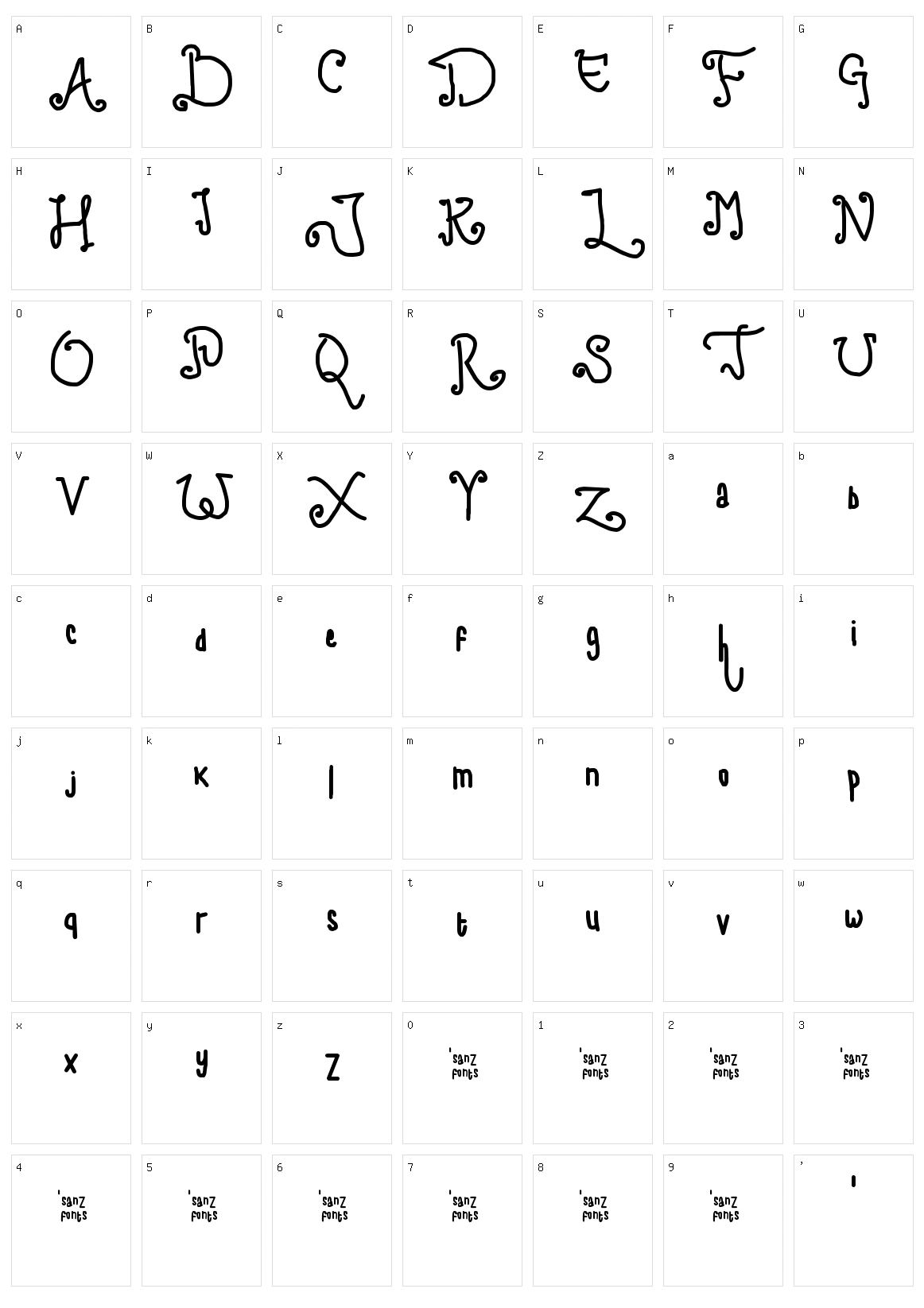 Child Writing Character Set