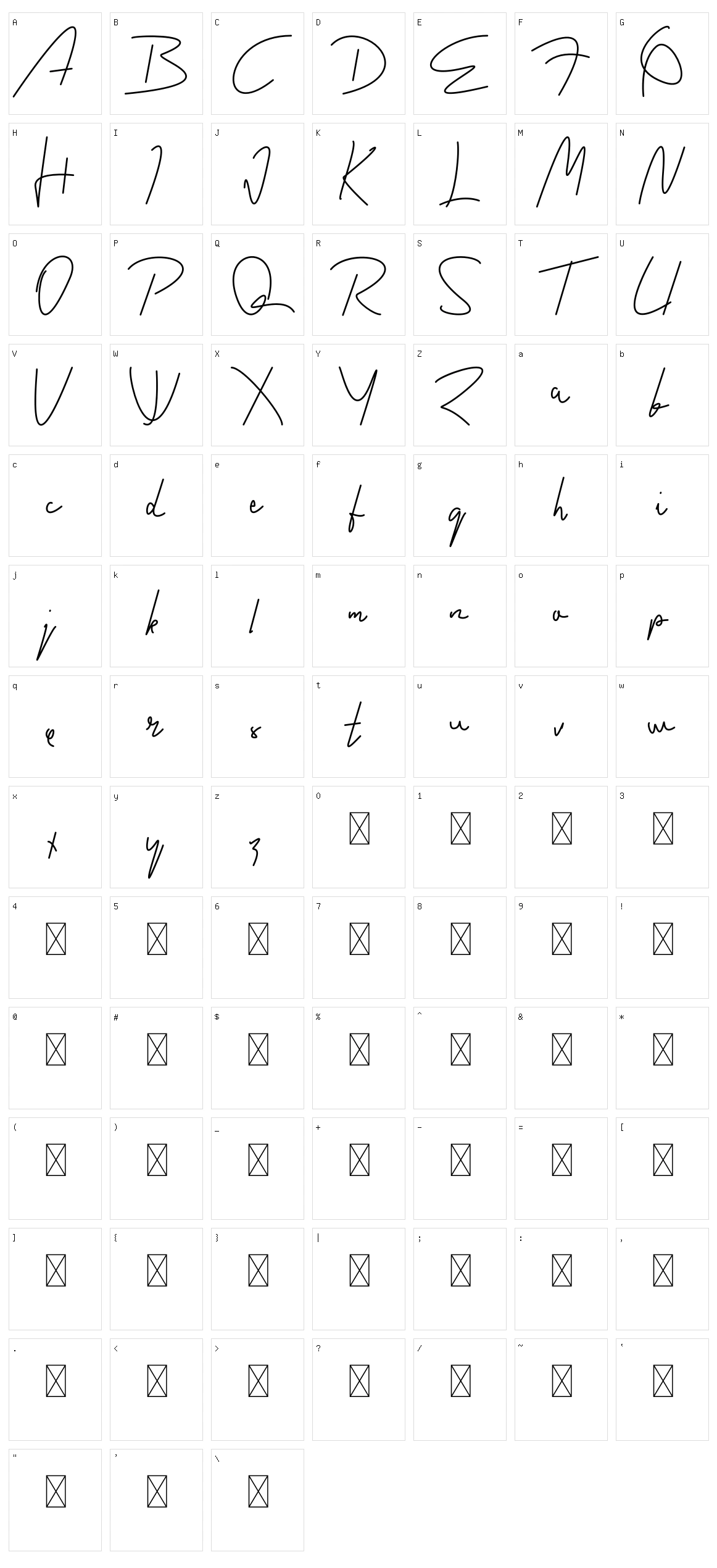 Childish Signature Character Set